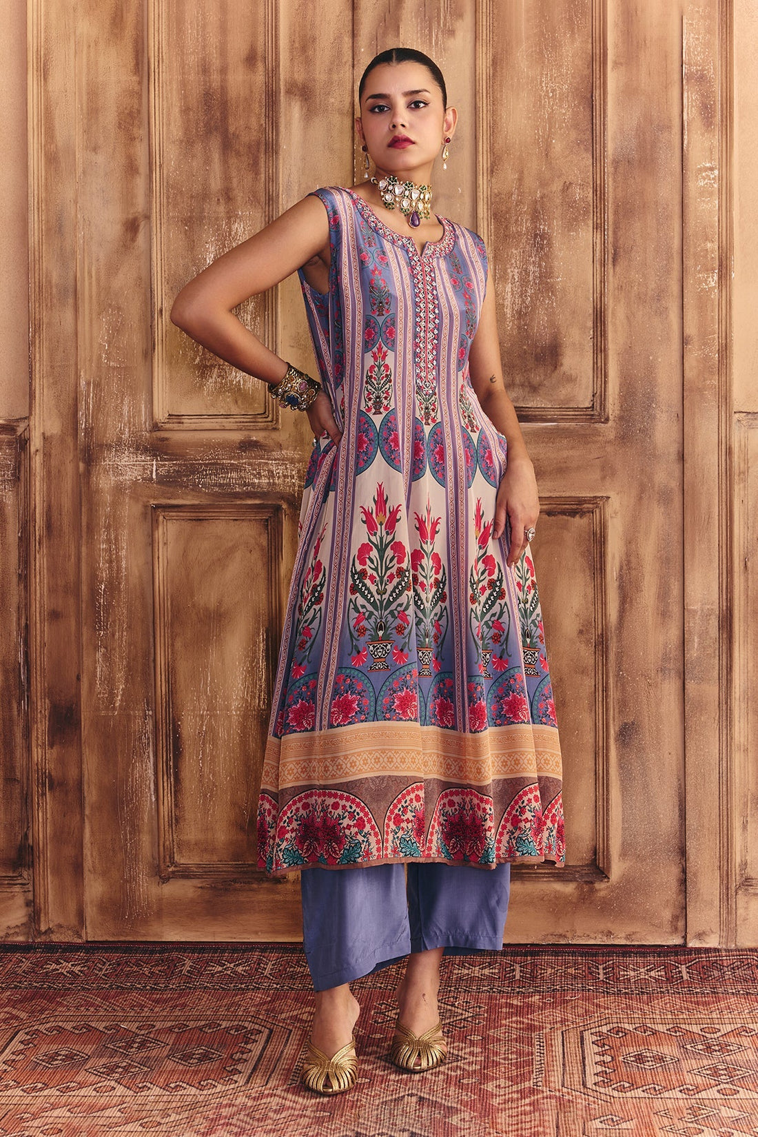 Multi Embellished Kurta 2 Pcs Set