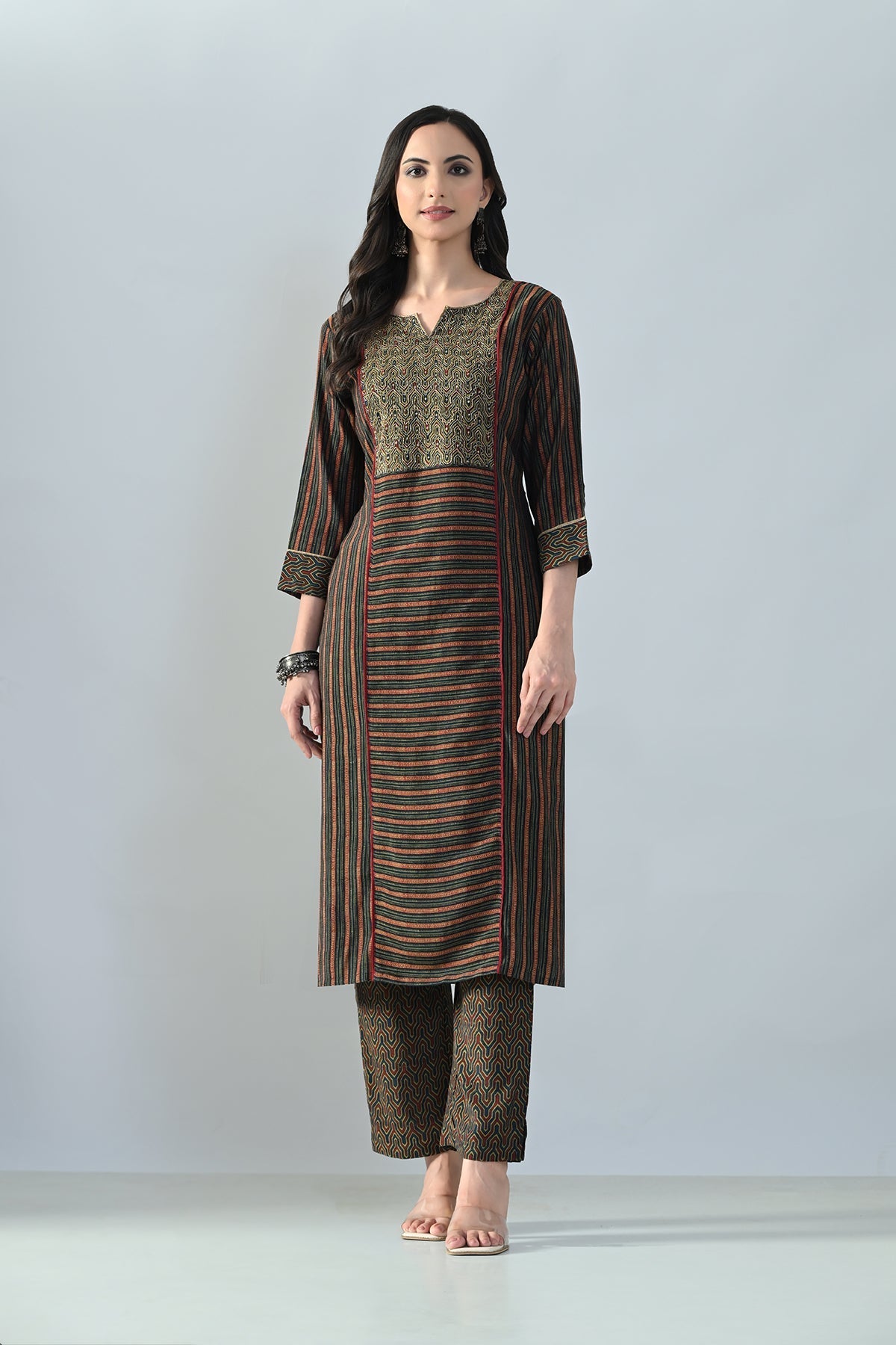 Multi Embellished Kurta 3 Pcs Set