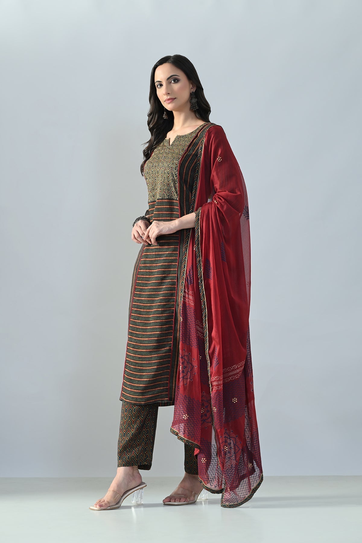 Multi Embellished Kurta 3 Pcs Set
