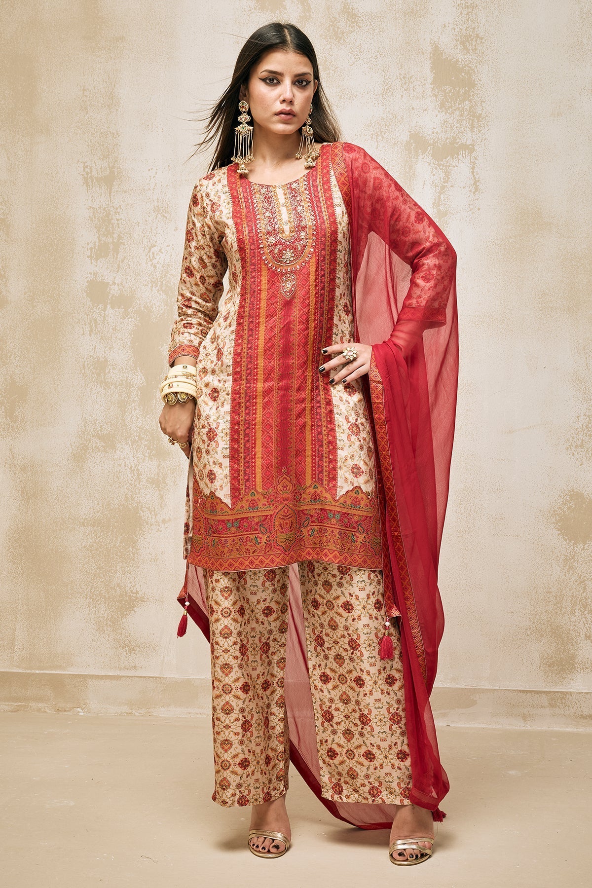 Multi Printed Kurta 3 Pcs Set