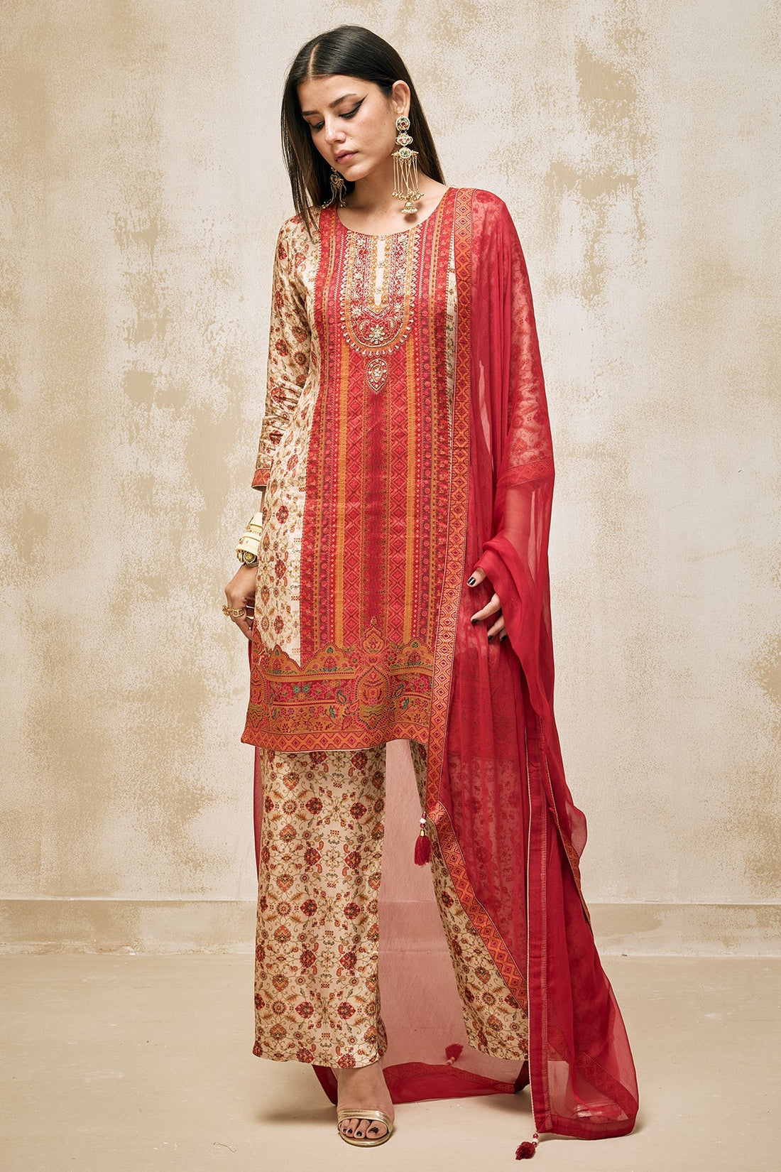 Multi Printed Kurta 3 Pcs Set