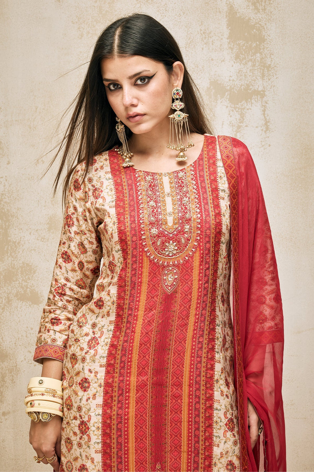 Multi Printed Kurta 3 Pcs Set