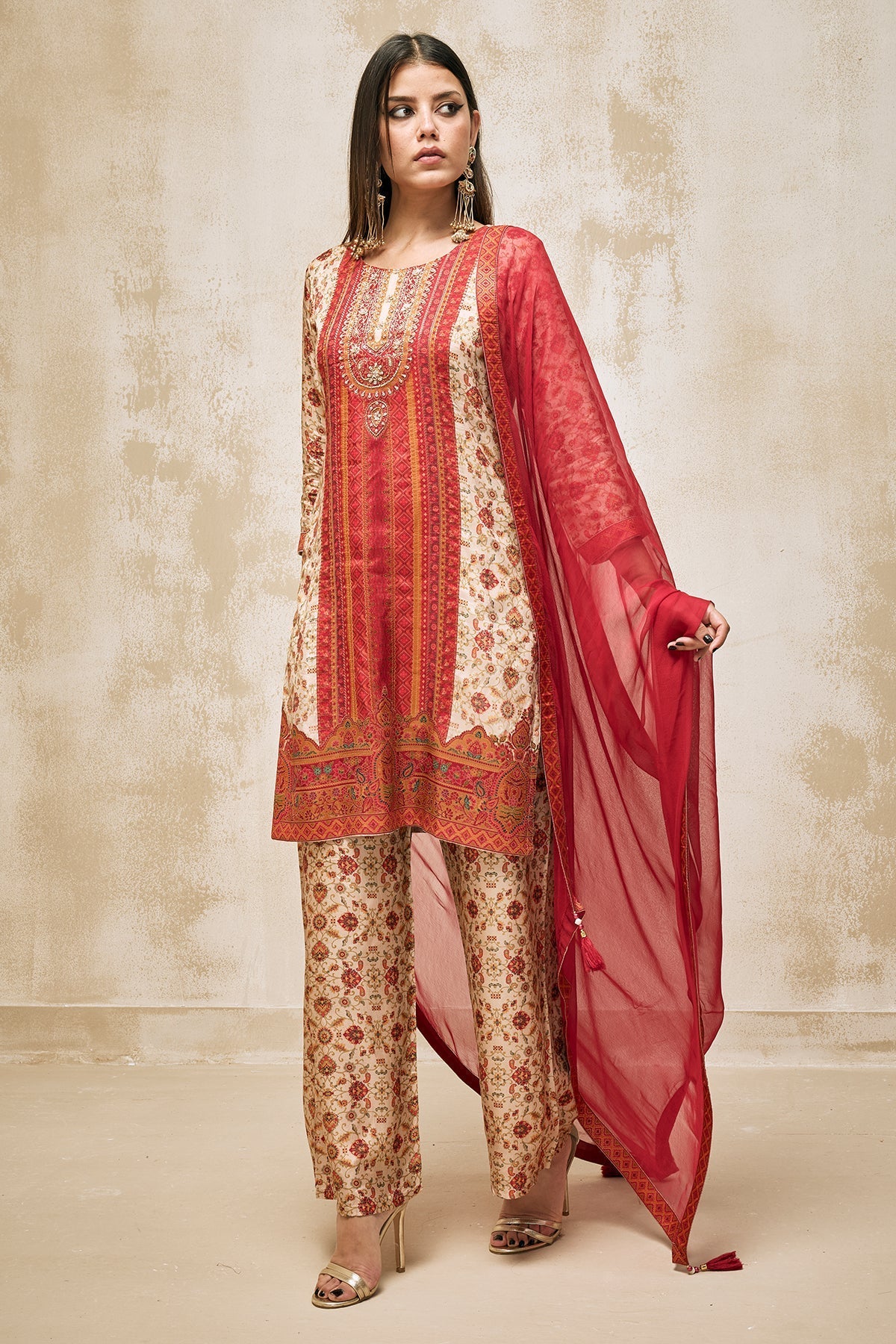 Multi Printed Kurta 3 Pcs Set