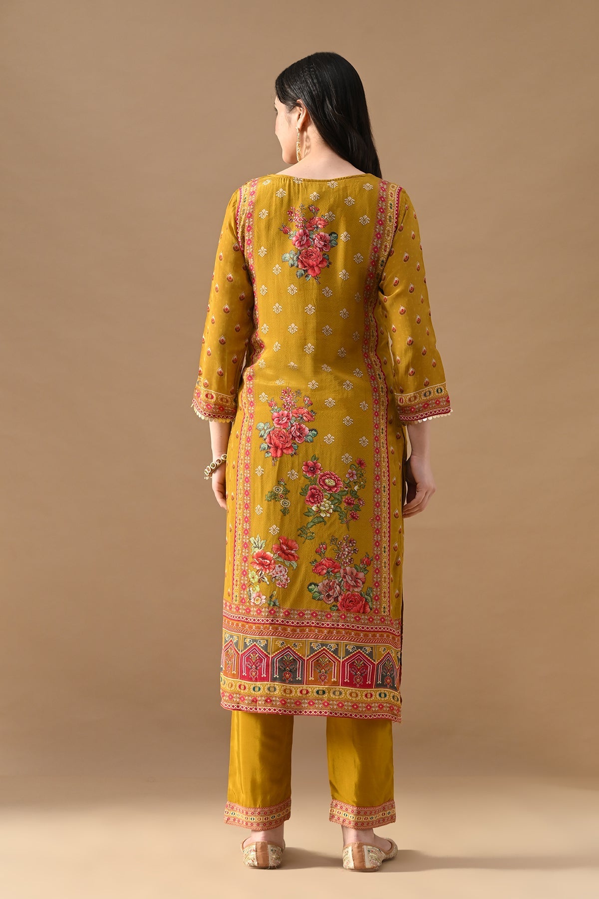 Yellow Embroidered Kurta 3 Pcs Set