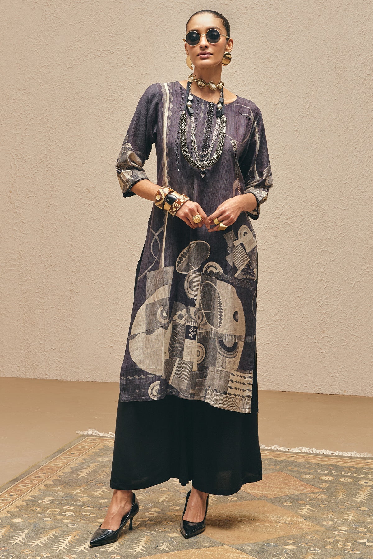 Green Printed Kurta