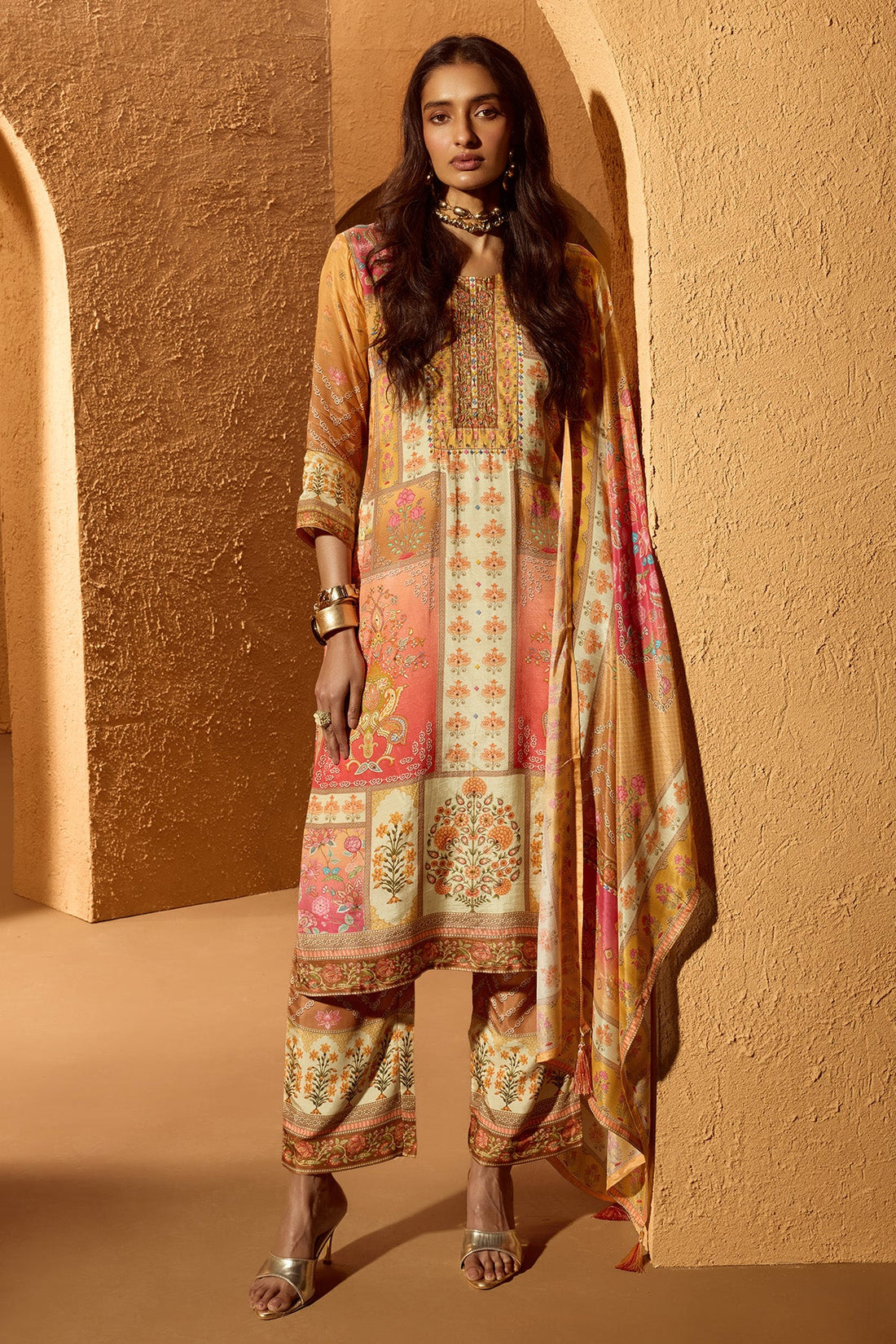 Multi Printed Kurta 3 Pcs Set