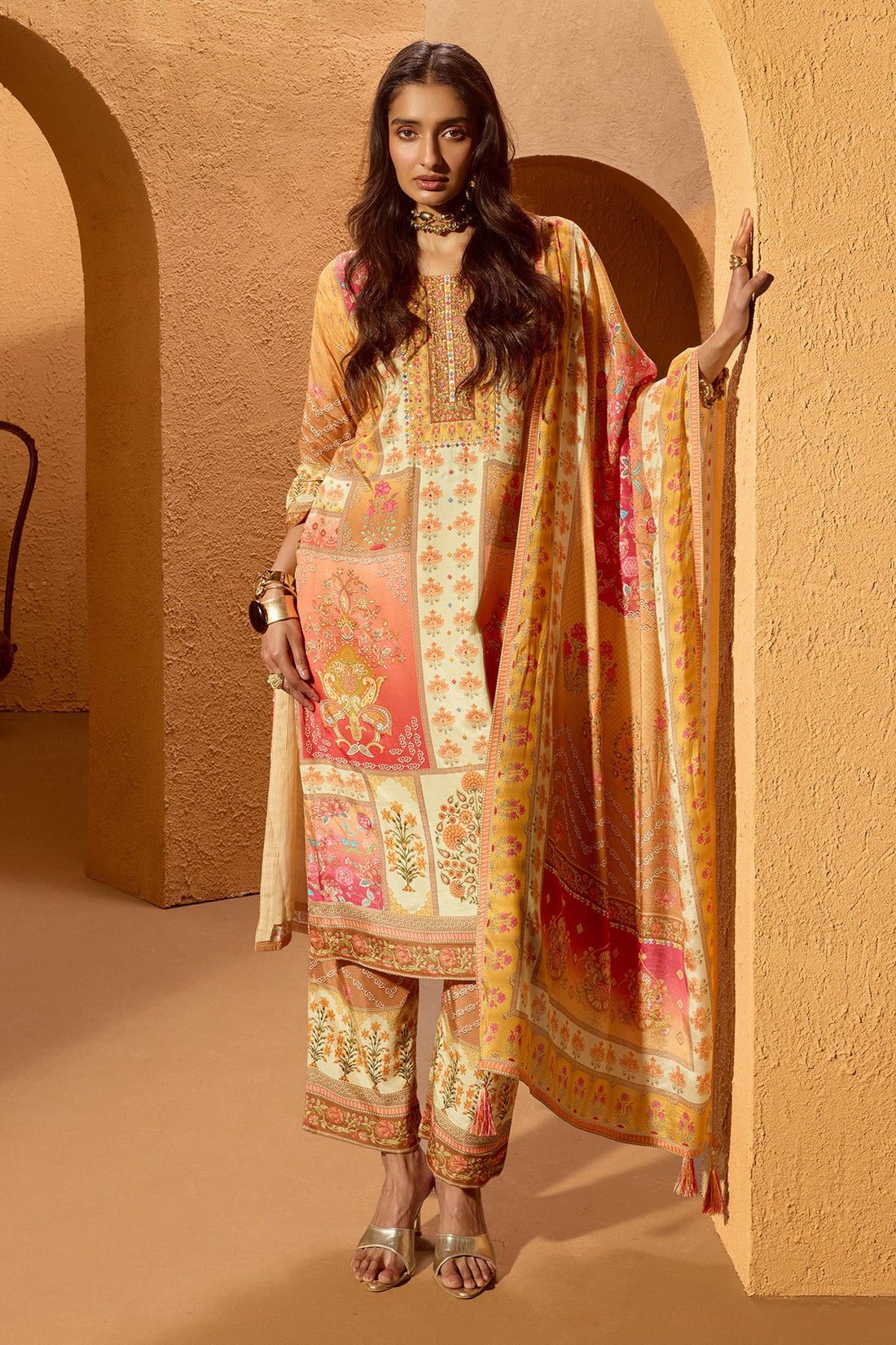 Multi Printed Kurta 3 Pcs Set