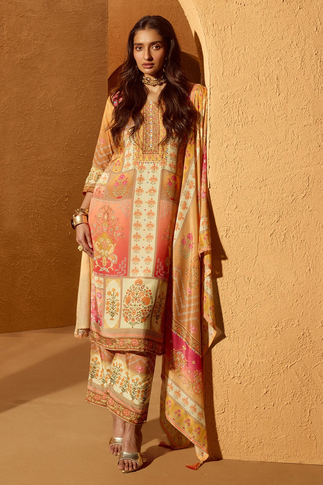 Multi Printed Kurta 3 Pcs Set