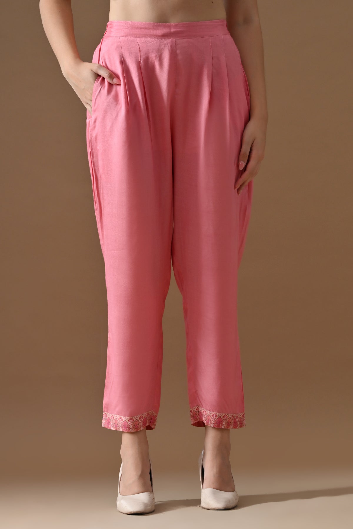 Pink Printed Kurta 3 Pcs Set