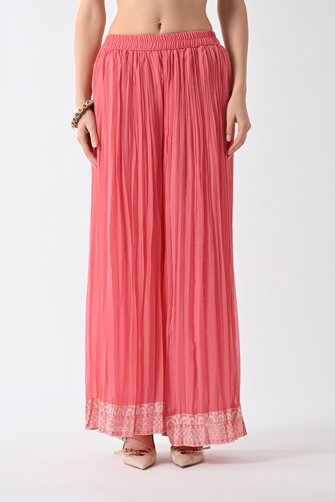 Peach Embroidered Kurta 3 Pcs Set