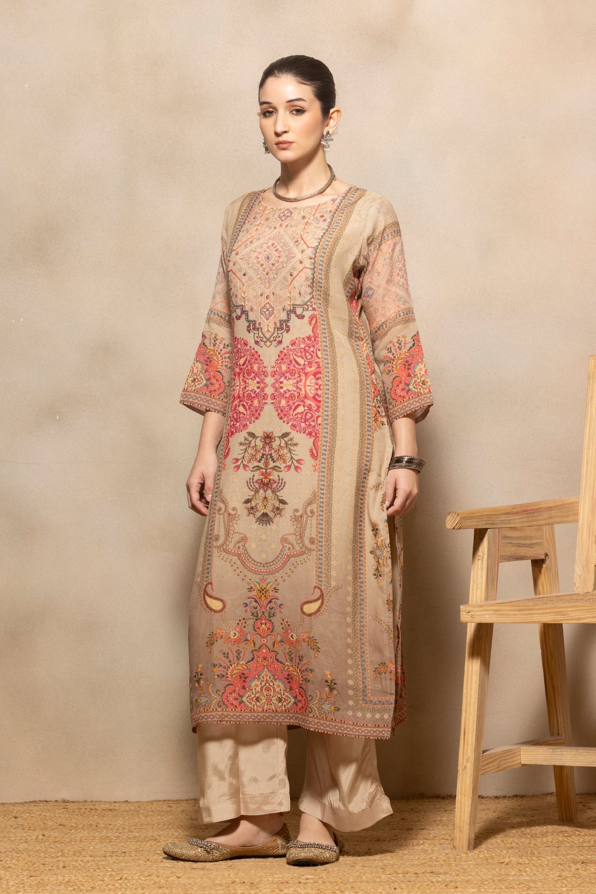 Multi Printed Kurta 3 Pcs Set