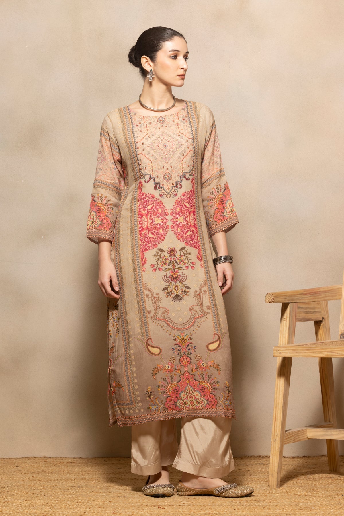 Multi Printed Kurta 3 Pcs Set