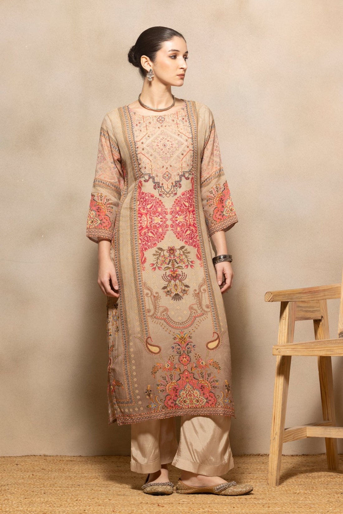 Multi Printed Kurta 3 Pcs Set