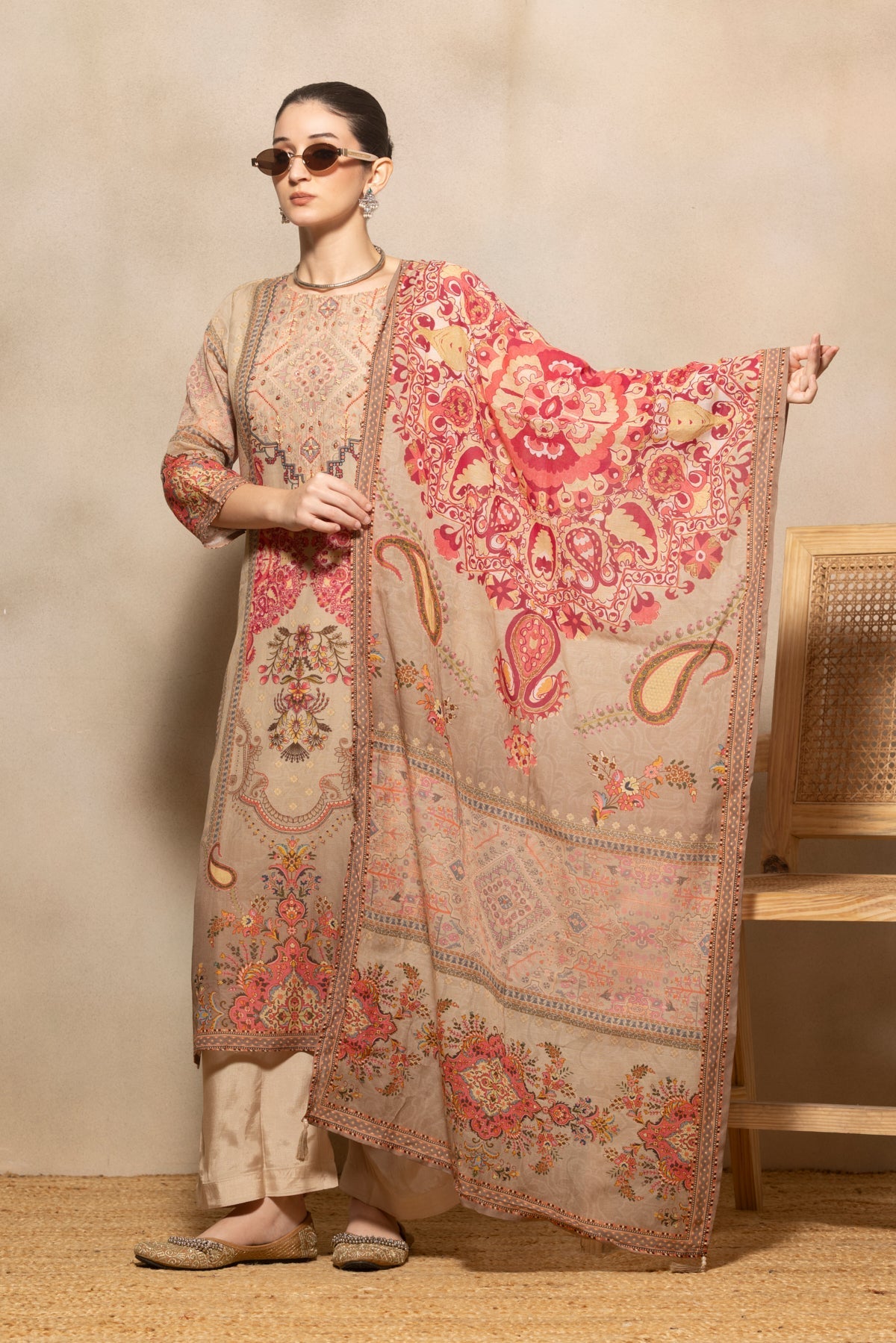 Multi Printed Kurta 3 Pcs Set
