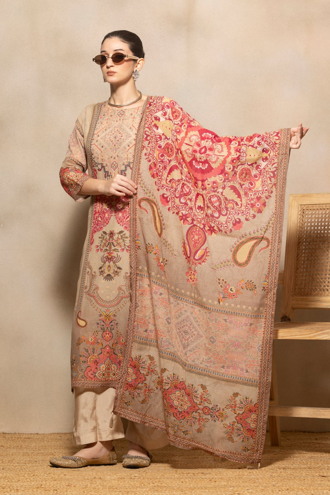Multi Printed Kurta 3 Pcs Set