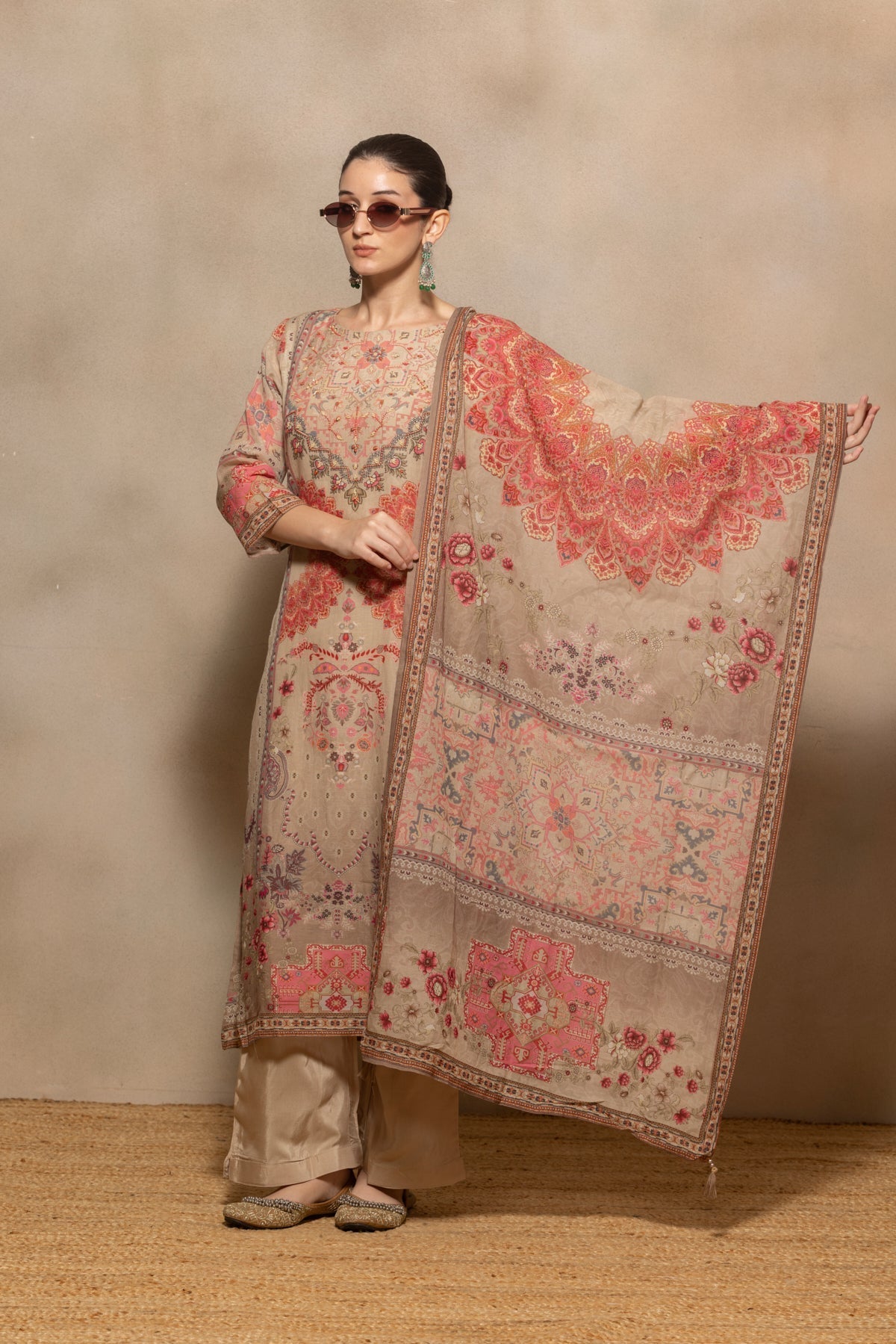 Multi Printed Kurta 3 Pcs Set
