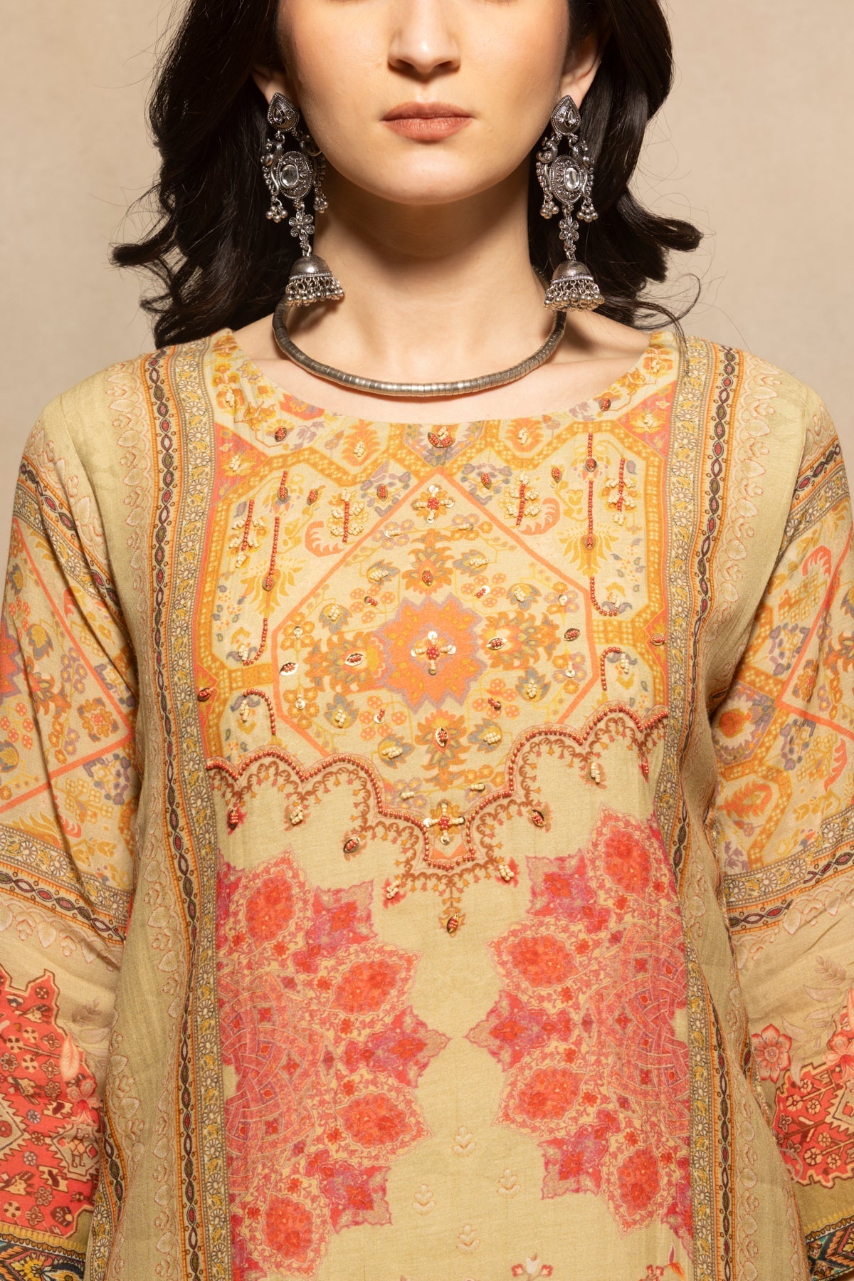 Pista Green Printed Kurta 3 Pcs Set