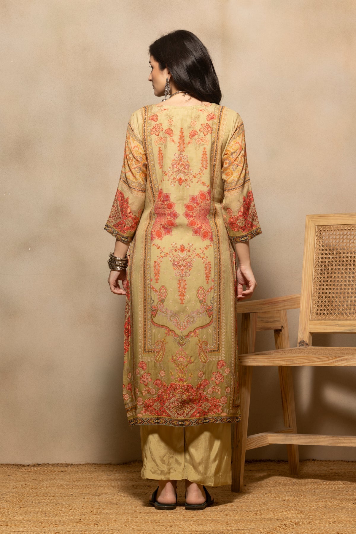 Pista Green Printed Kurta 3 Pcs Set