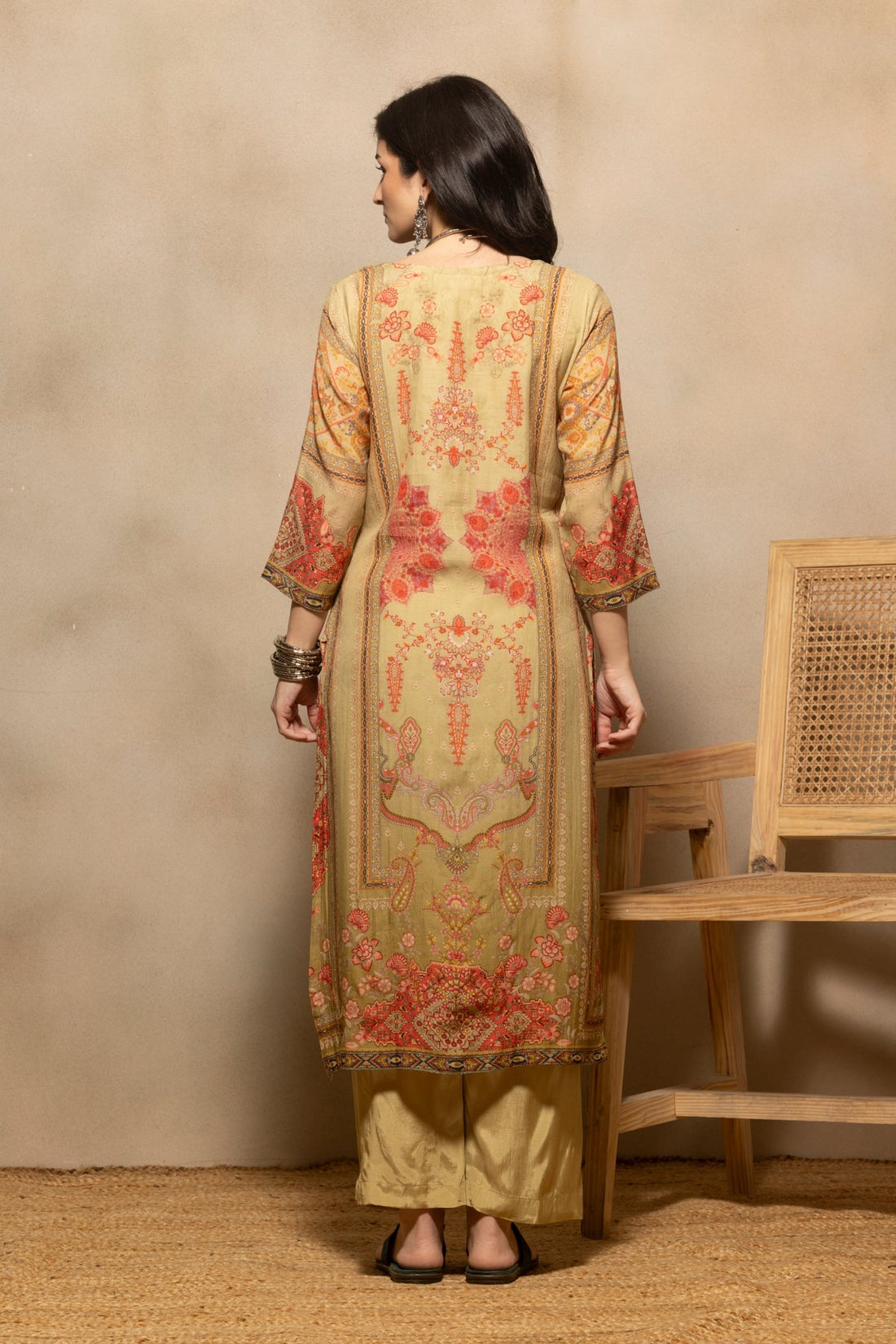 Pista Green Printed Kurta 3 Pcs Set
