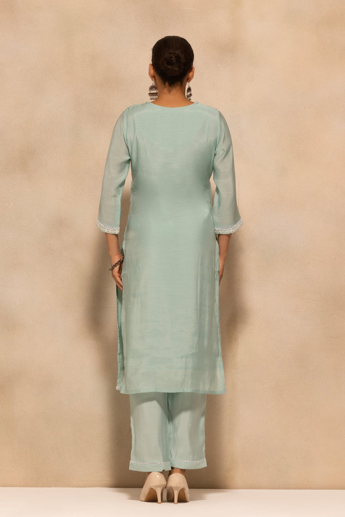Green Embroidered Kurta 3 Pcs Set