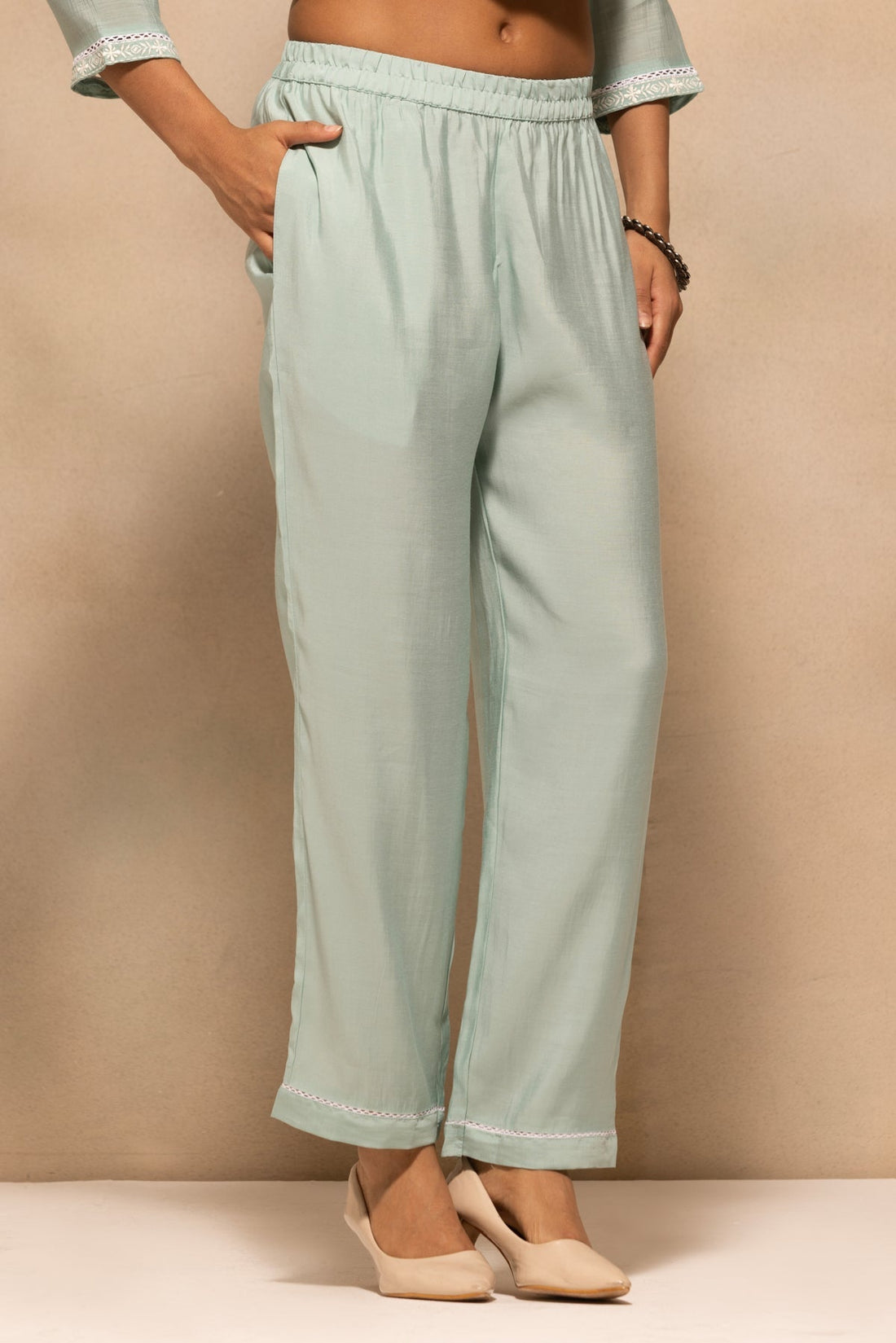 Green Embroidered Kurta 3 Pcs Set