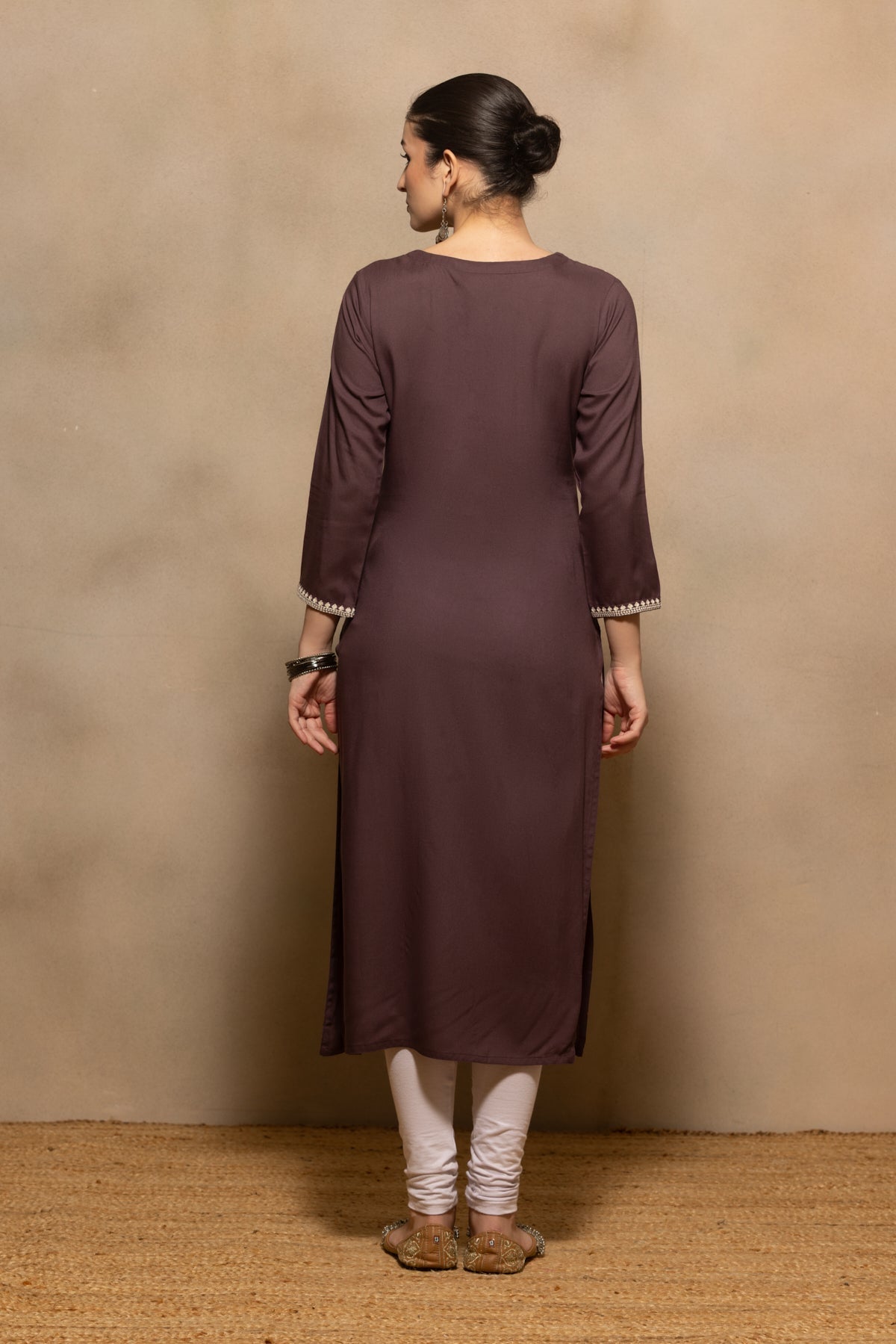 Purple Embroidered Kurta