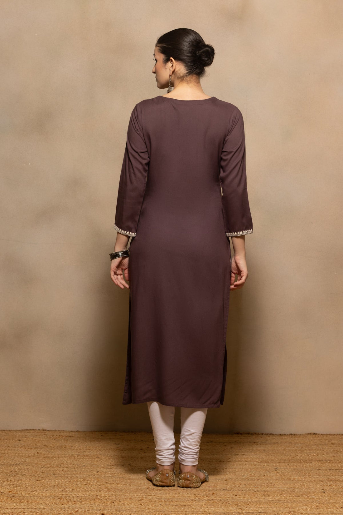 Purple Embroidered Kurta