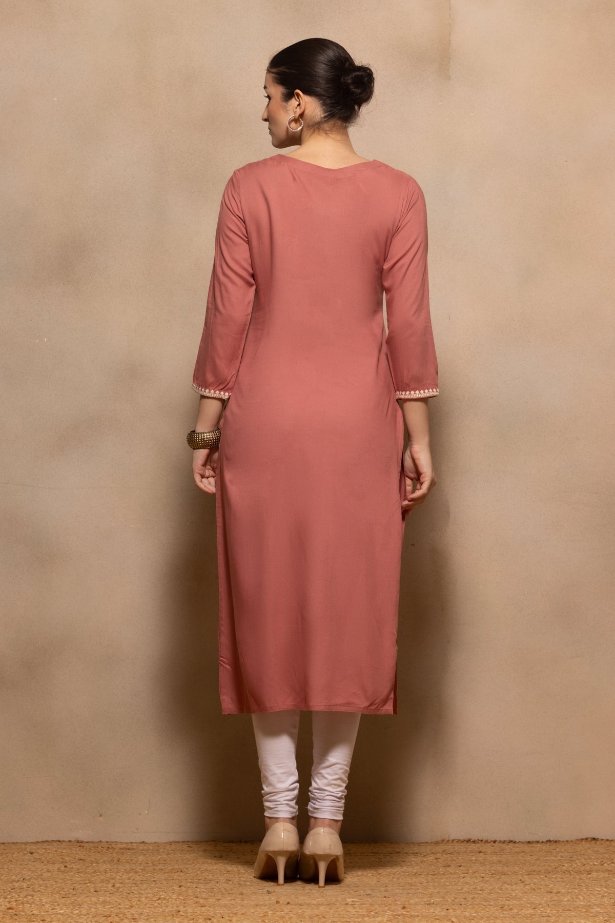 Pink Embroidered Kurta