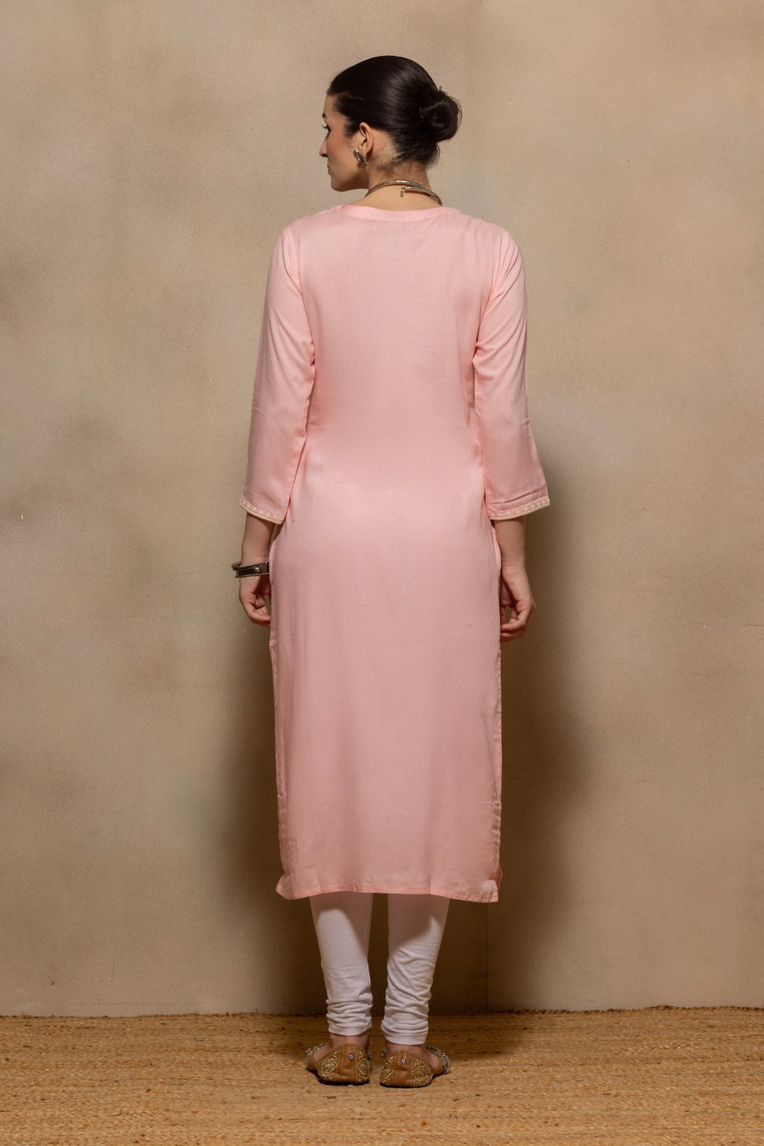 Light Pink Embroidered Kurta
