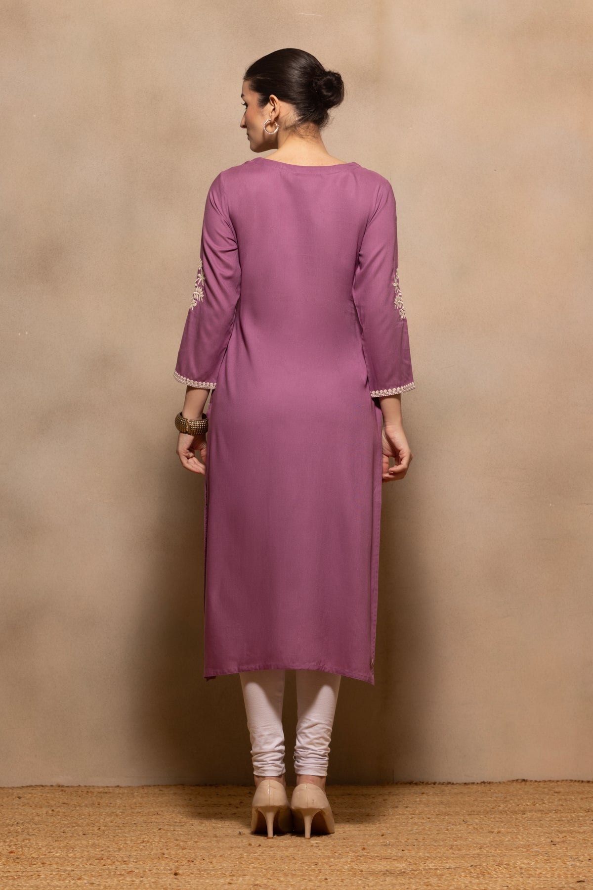 Purple Embroidered Kurta