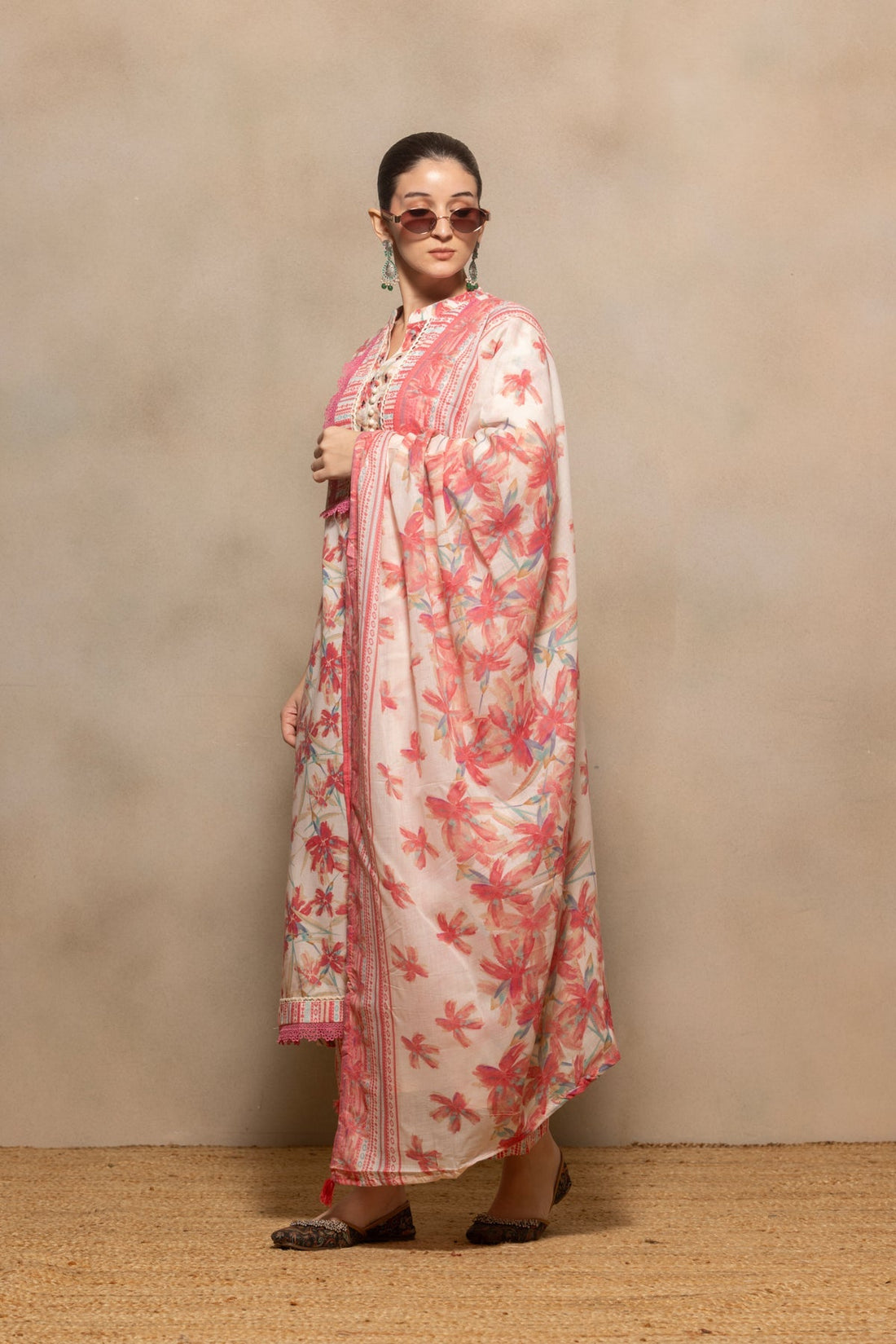 Multi Floral Printed Kurta 3 Pcs Set