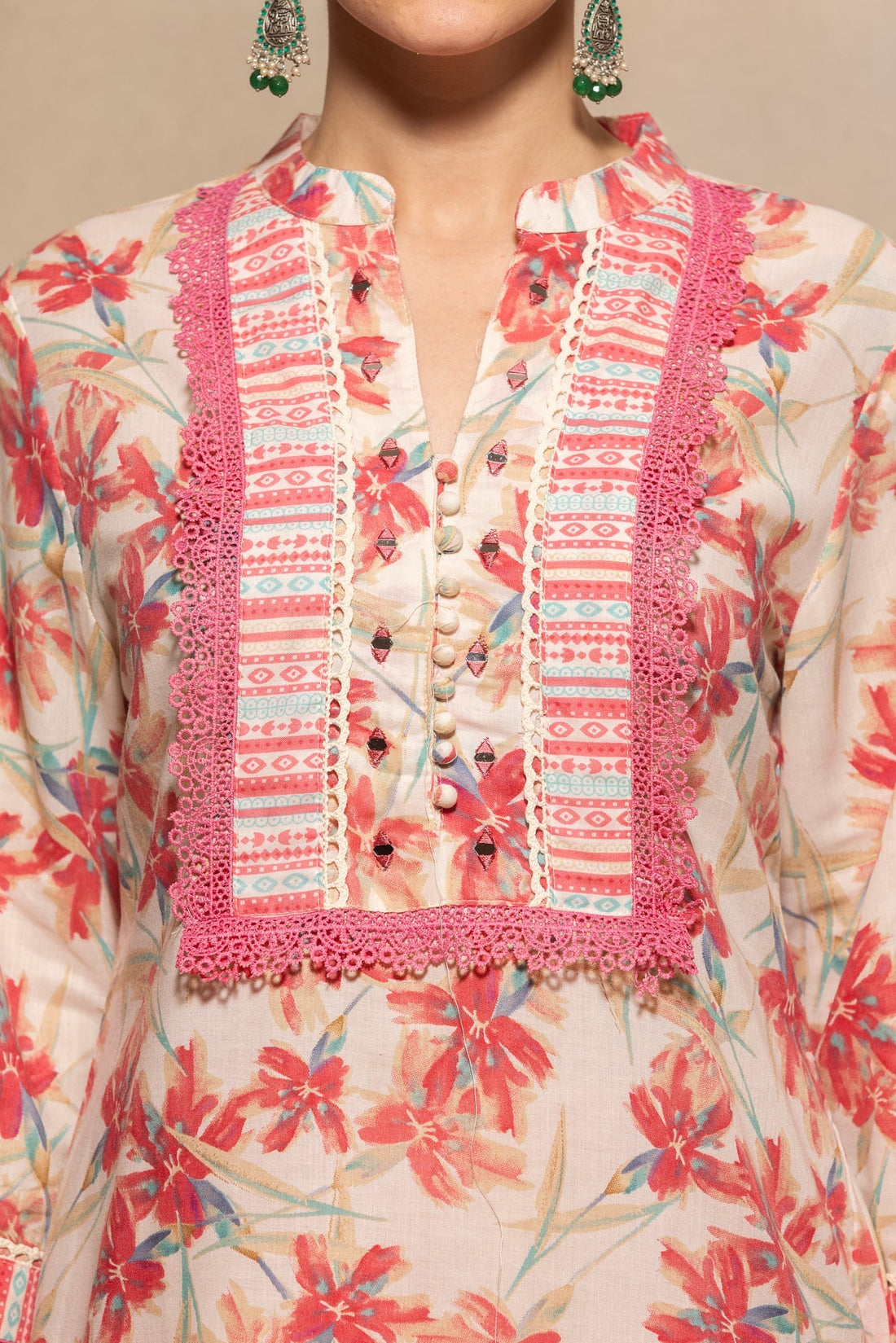 Multi Floral Printed Kurta 3 Pcs Set