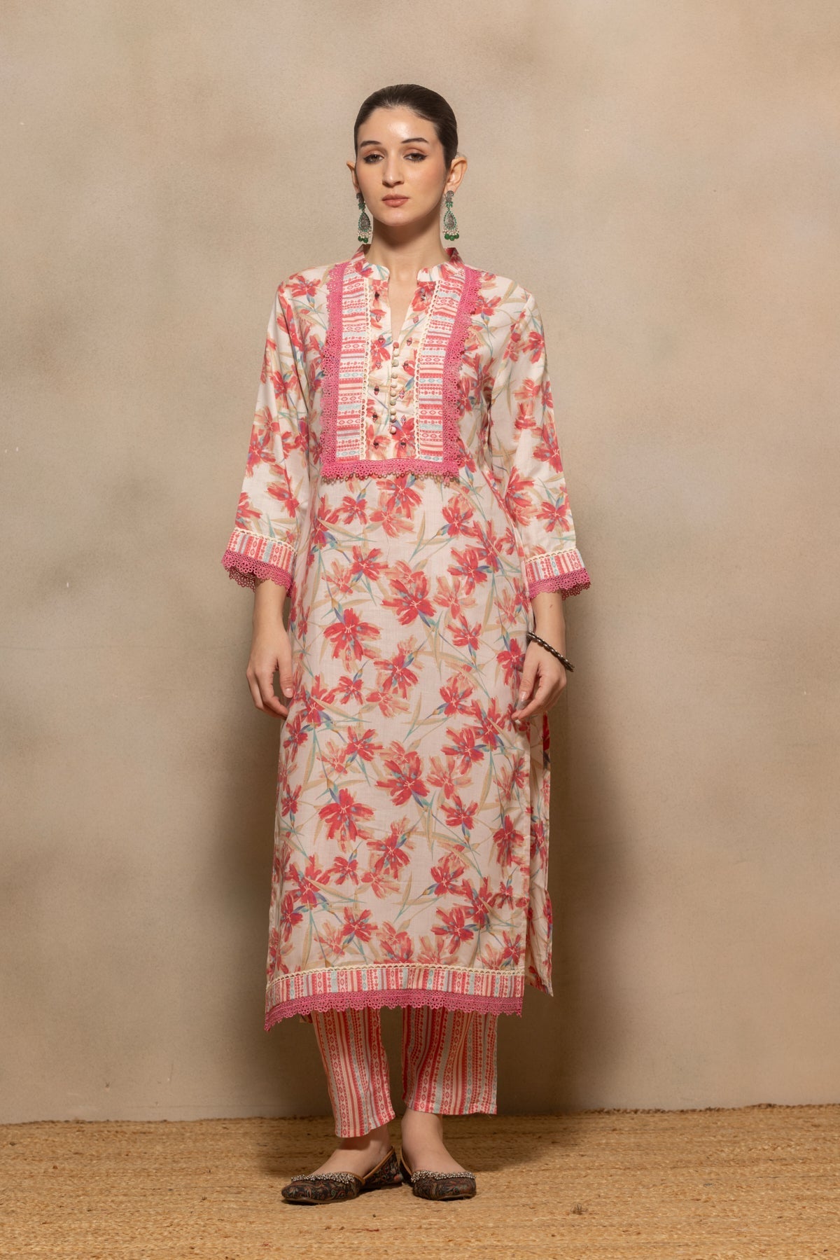 Multi Floral Printed Kurta 3 Pcs Set