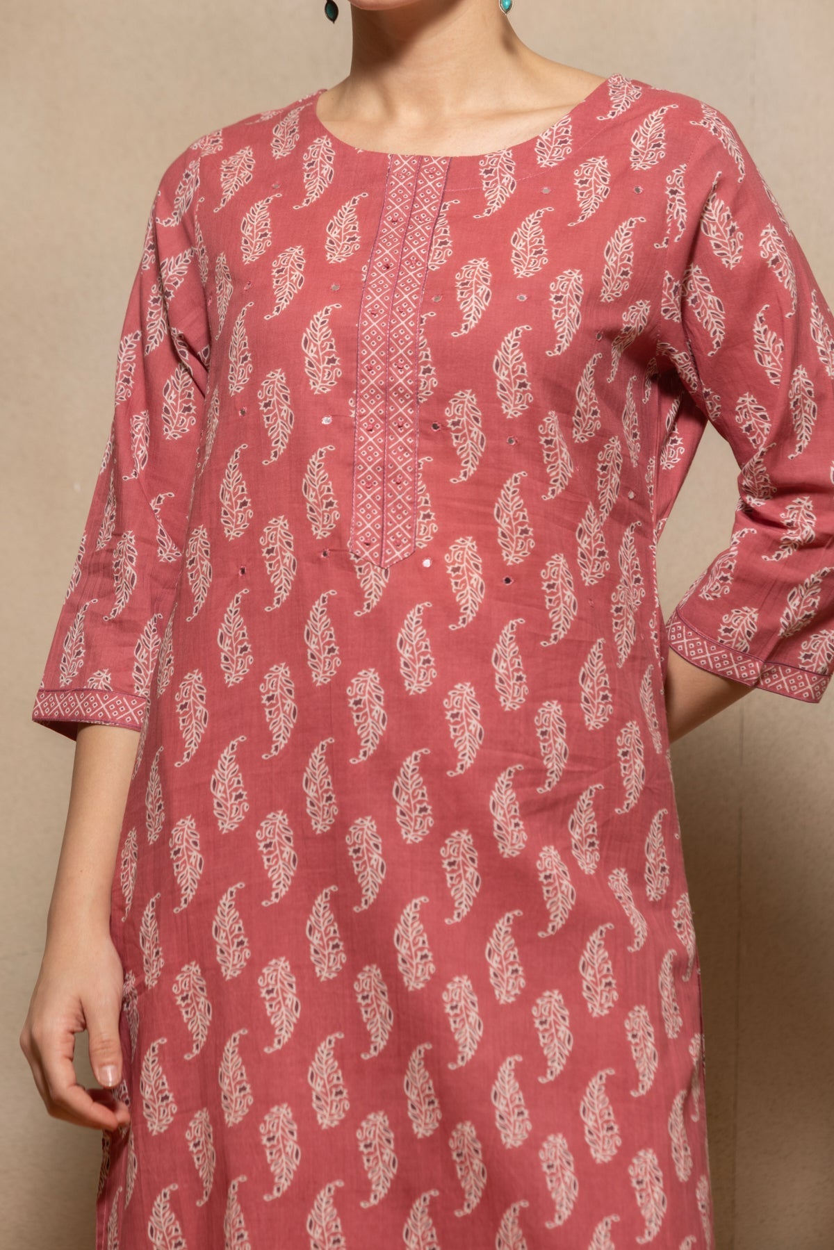 Pink Printed Kurta 3 Pcs Set