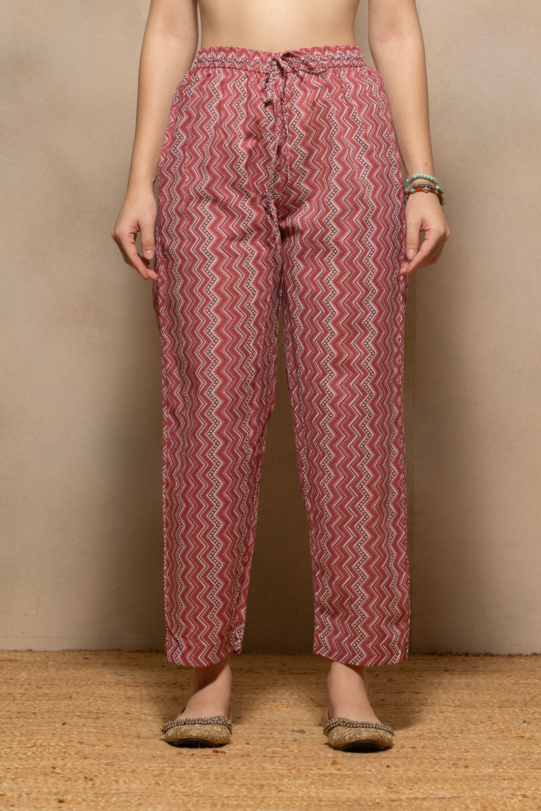 Pink Printed Kurta 3 Pcs Set