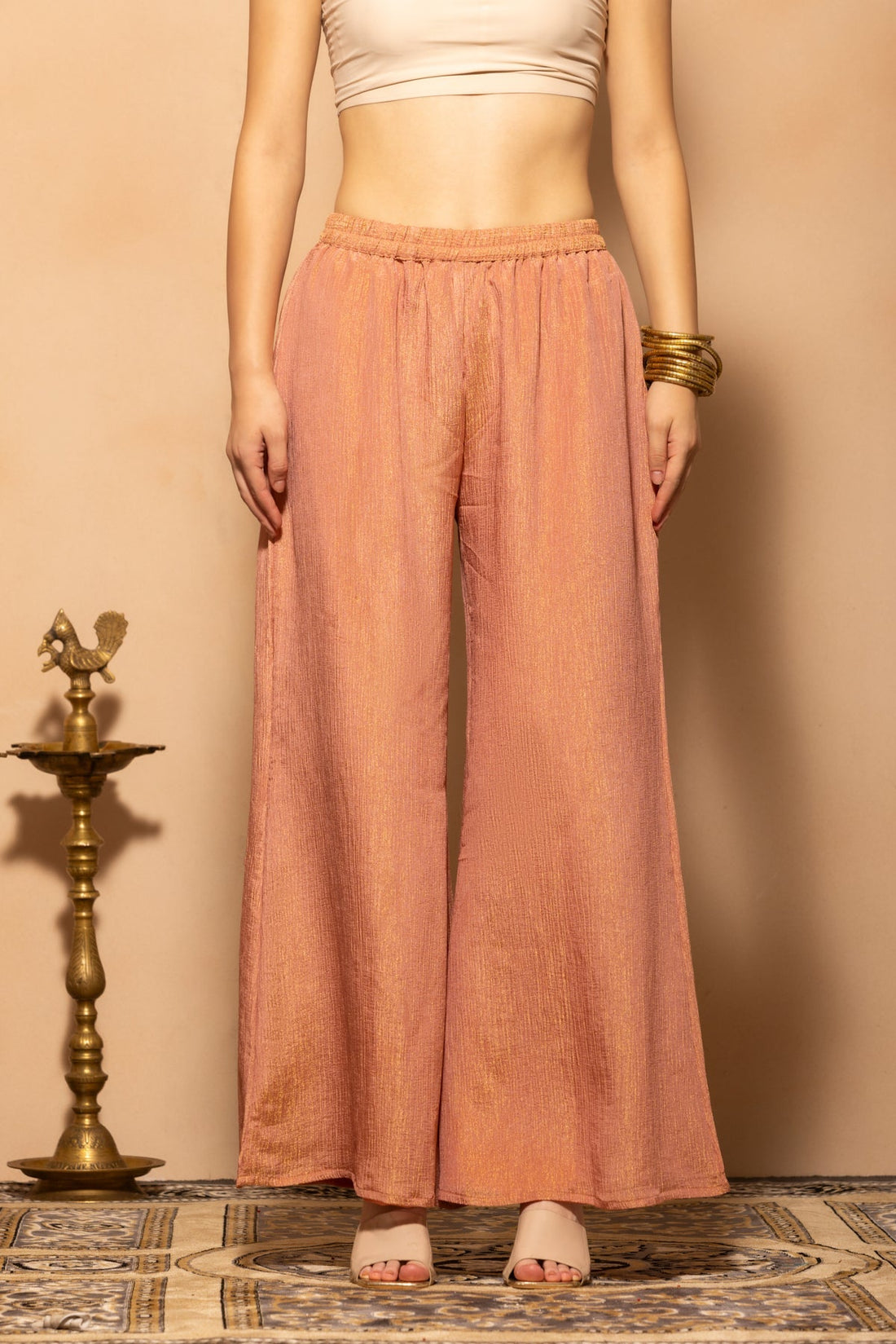 Pink A-line Self-Design Co-Ord Set