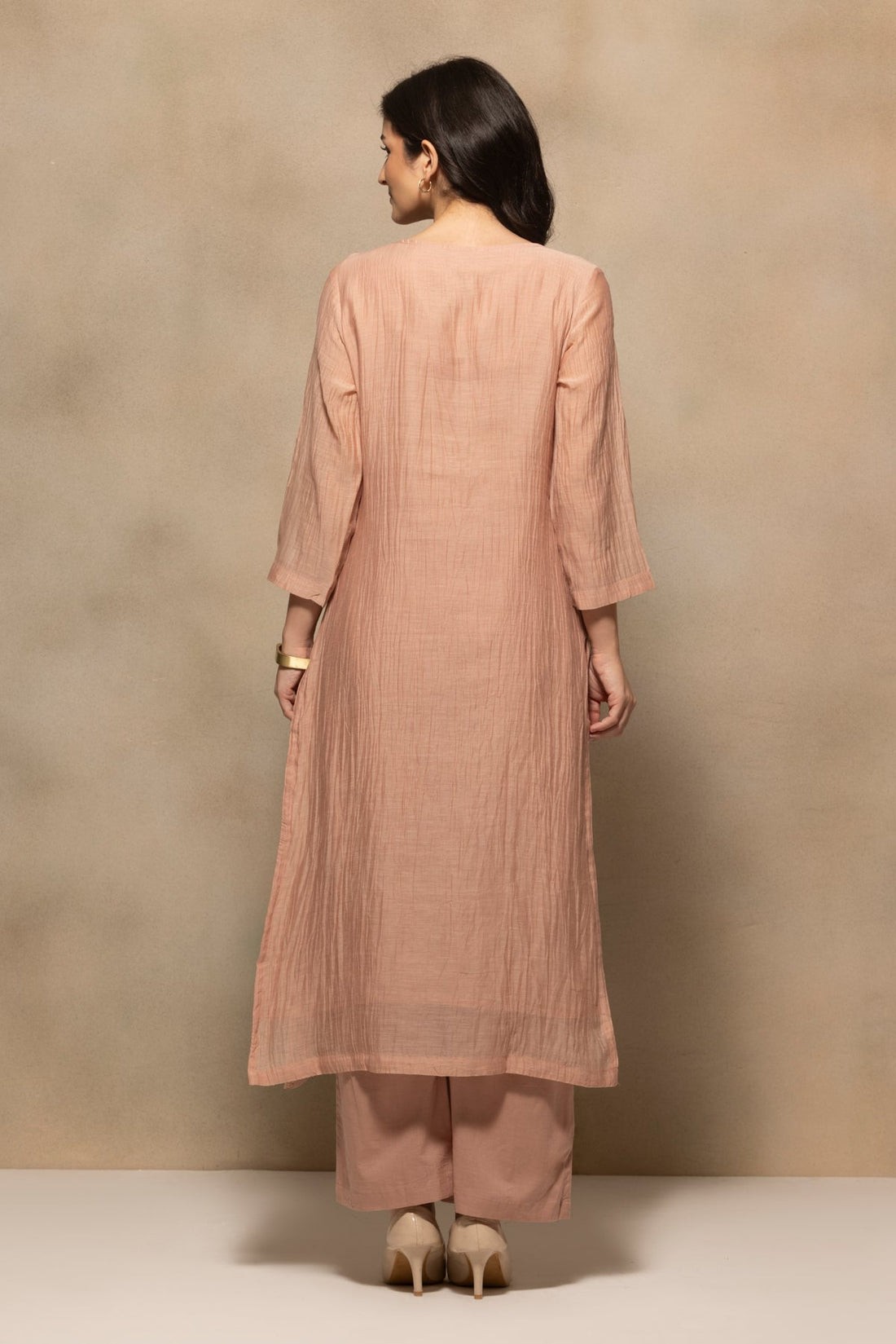 Pink Embellished Kurta 3 Pcs Set