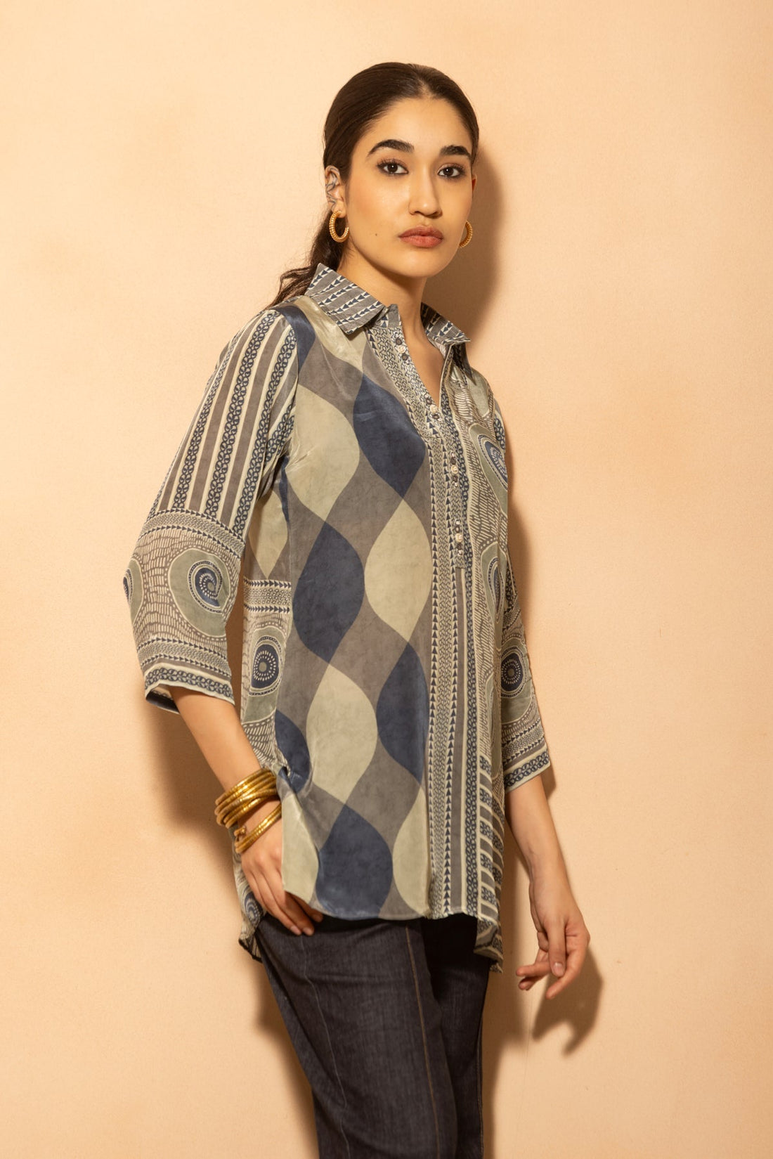 Multi Abstract Printed Top