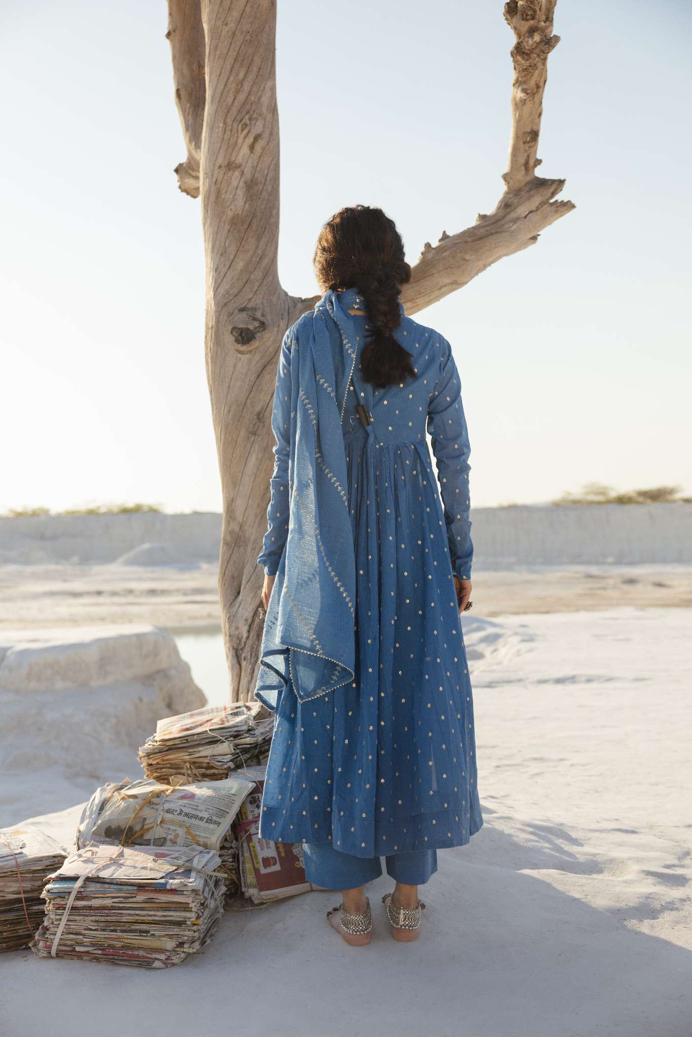 ROYAL BLUE MUL COTTON ANARKALI SET
