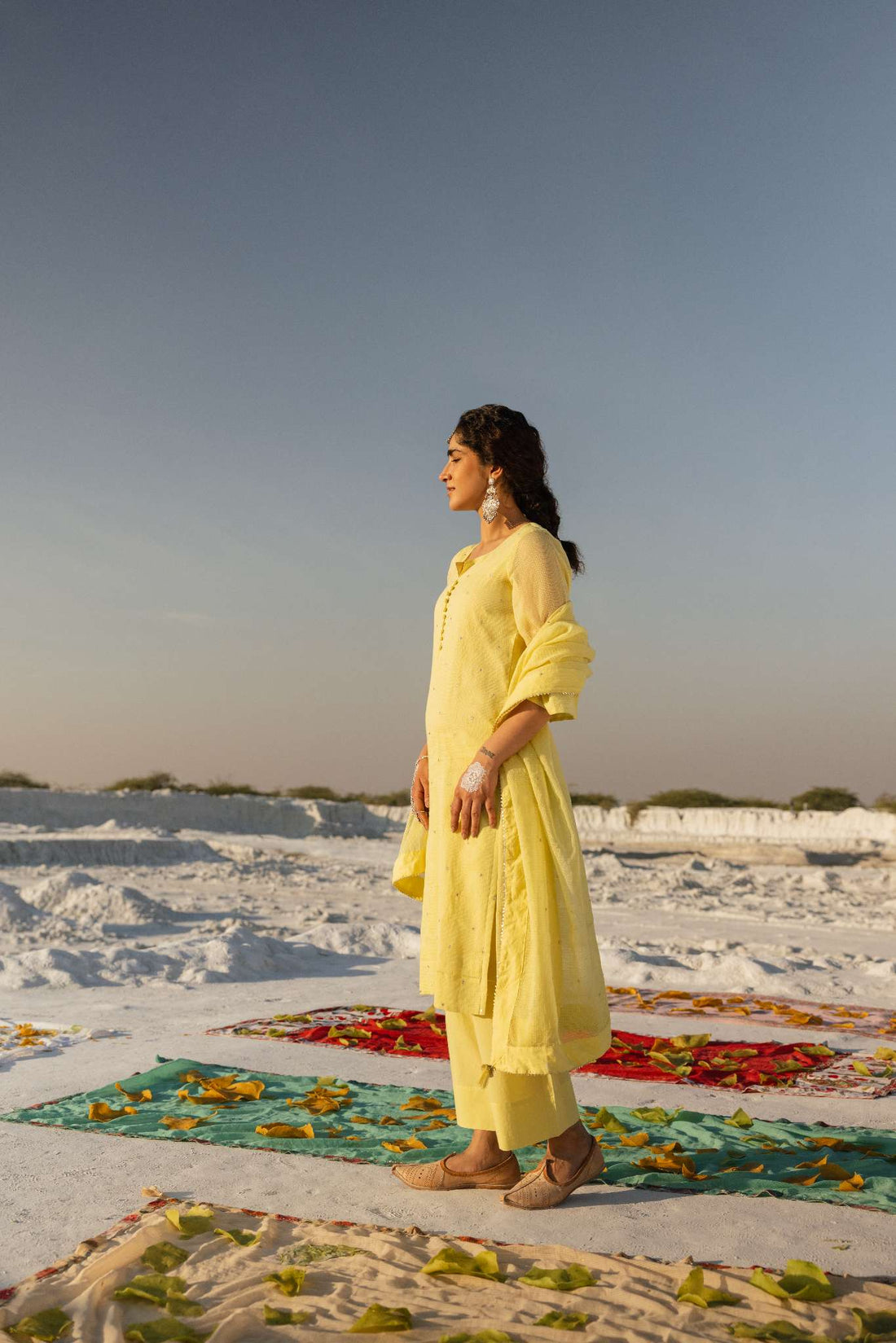 LIME YELLOW KURTA SET