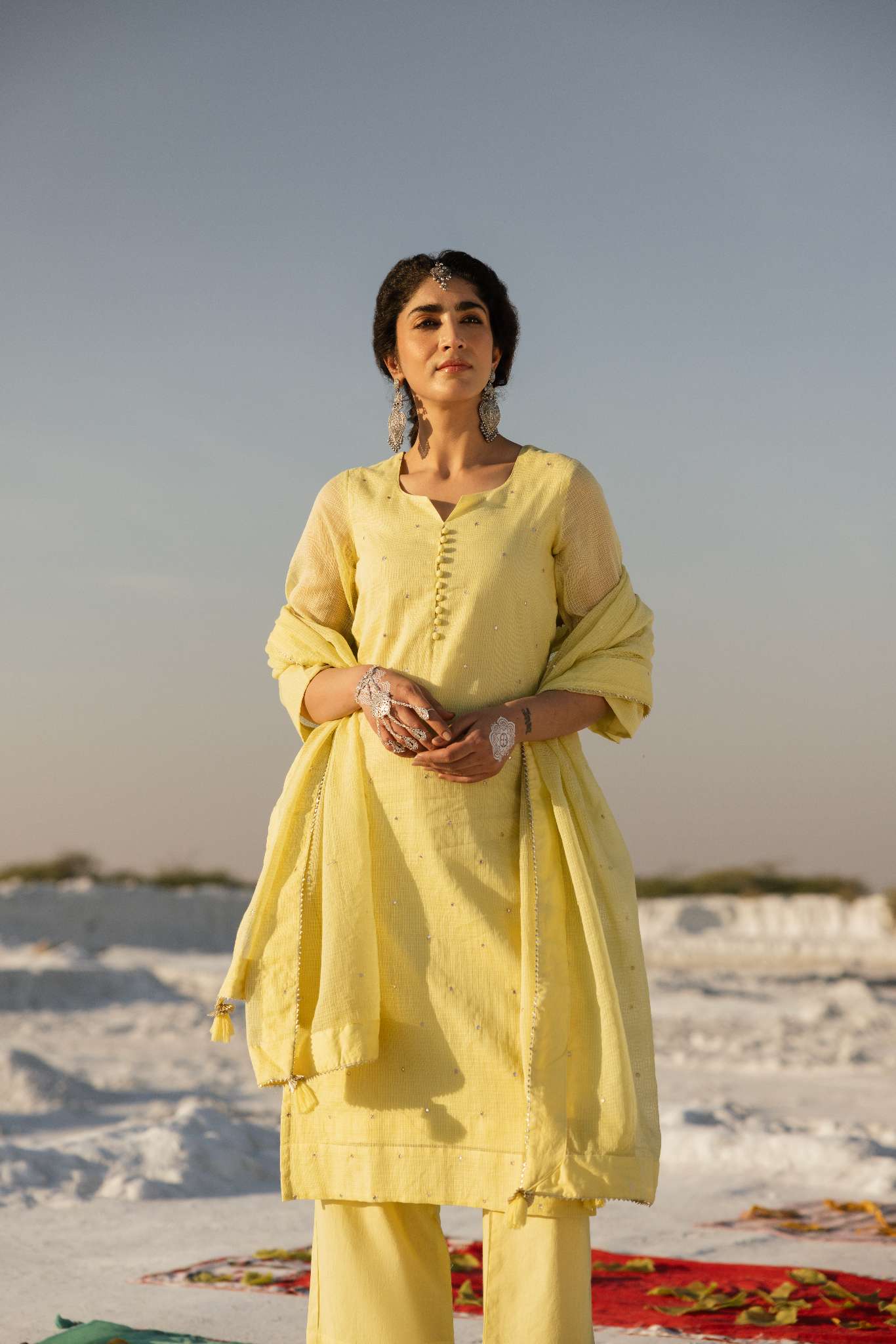 LIME YELLOW KURTA SET