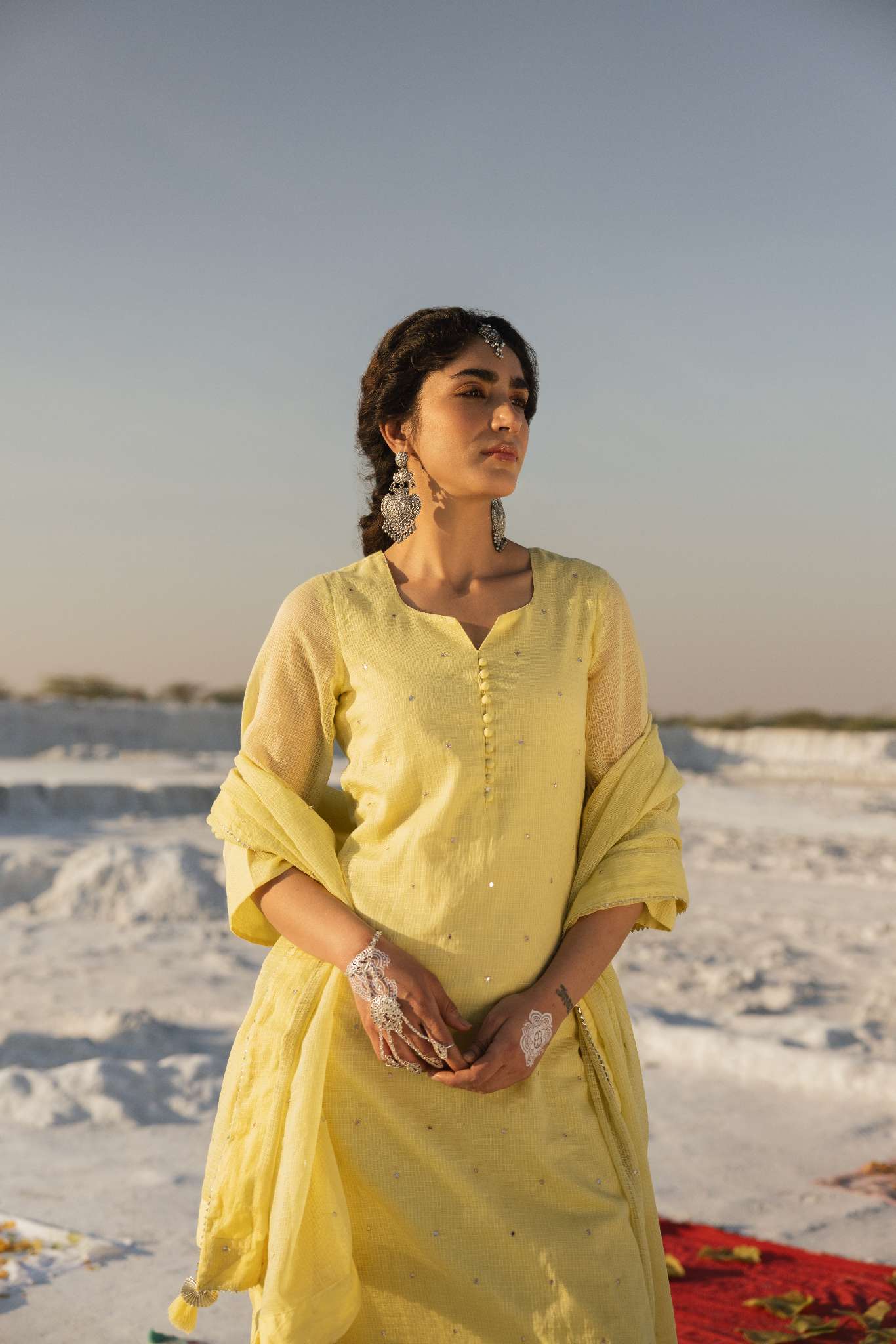 LIME YELLOW KURTA SET