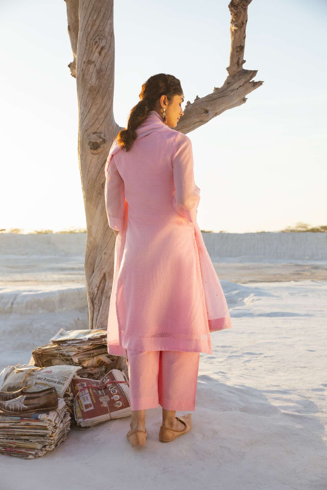 ROSE PINK EMBROIDERED KURTA SET