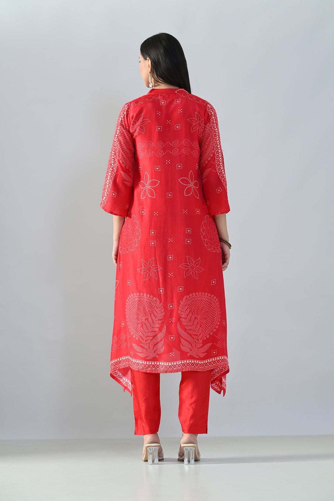 Magenta Printed A-Line Kurta 2 Pcs Set