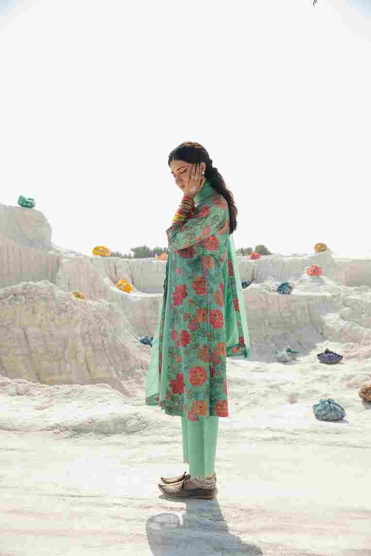 TURQUOISE BLUE LINEN KURTA SET