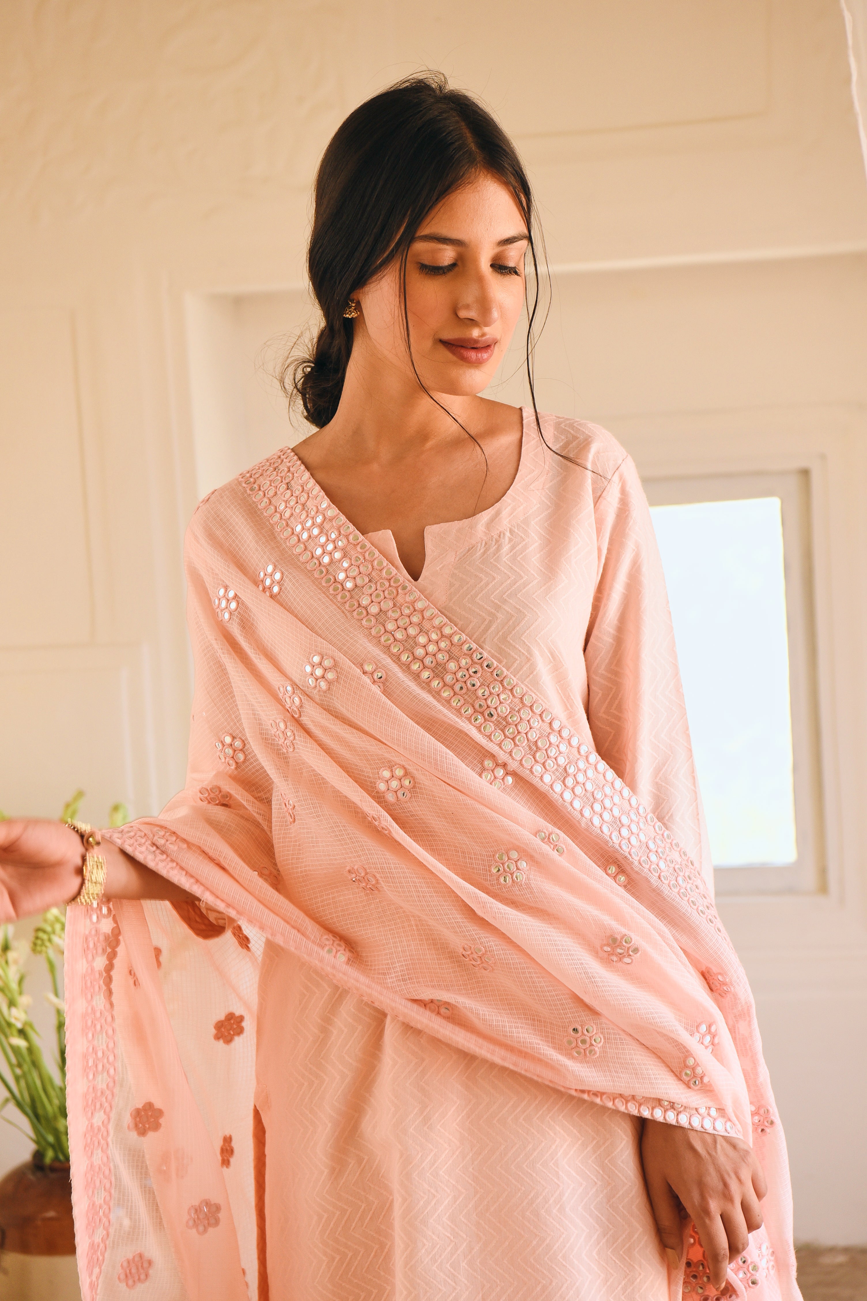 LIGHT PINK STRAIGHT KURTA SET