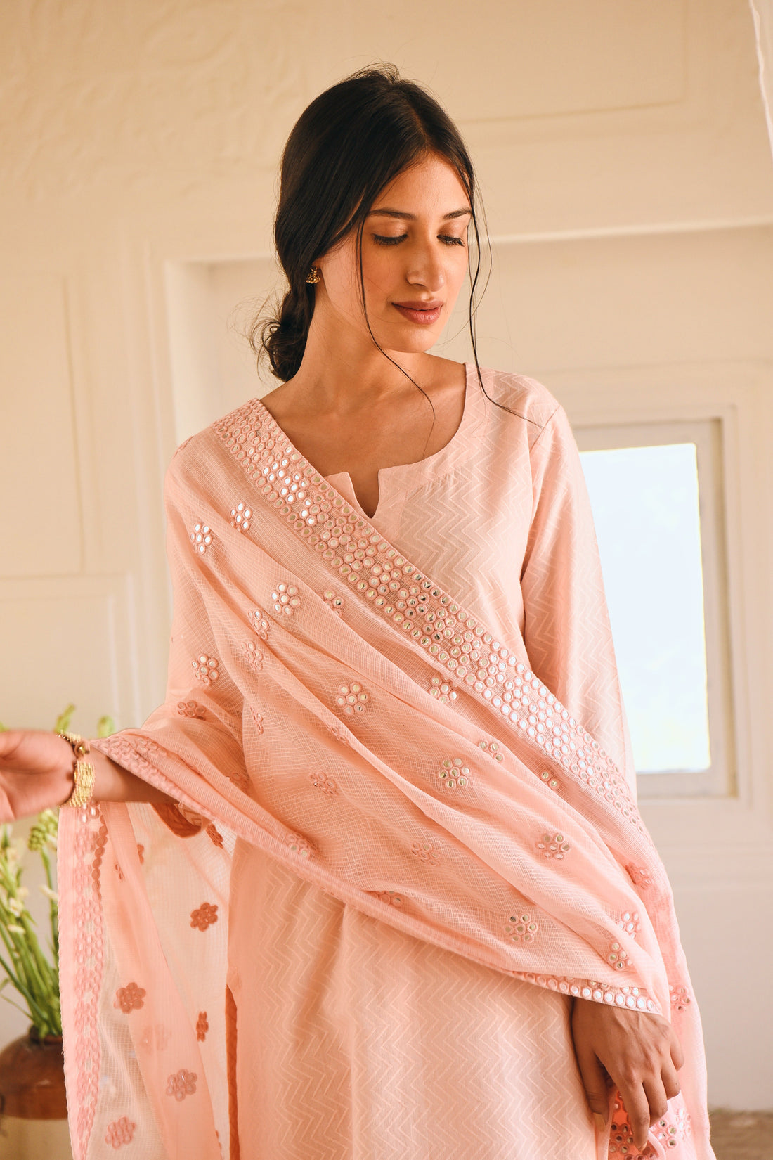 LIGHT PINK STRAIGHT KURTA SET
