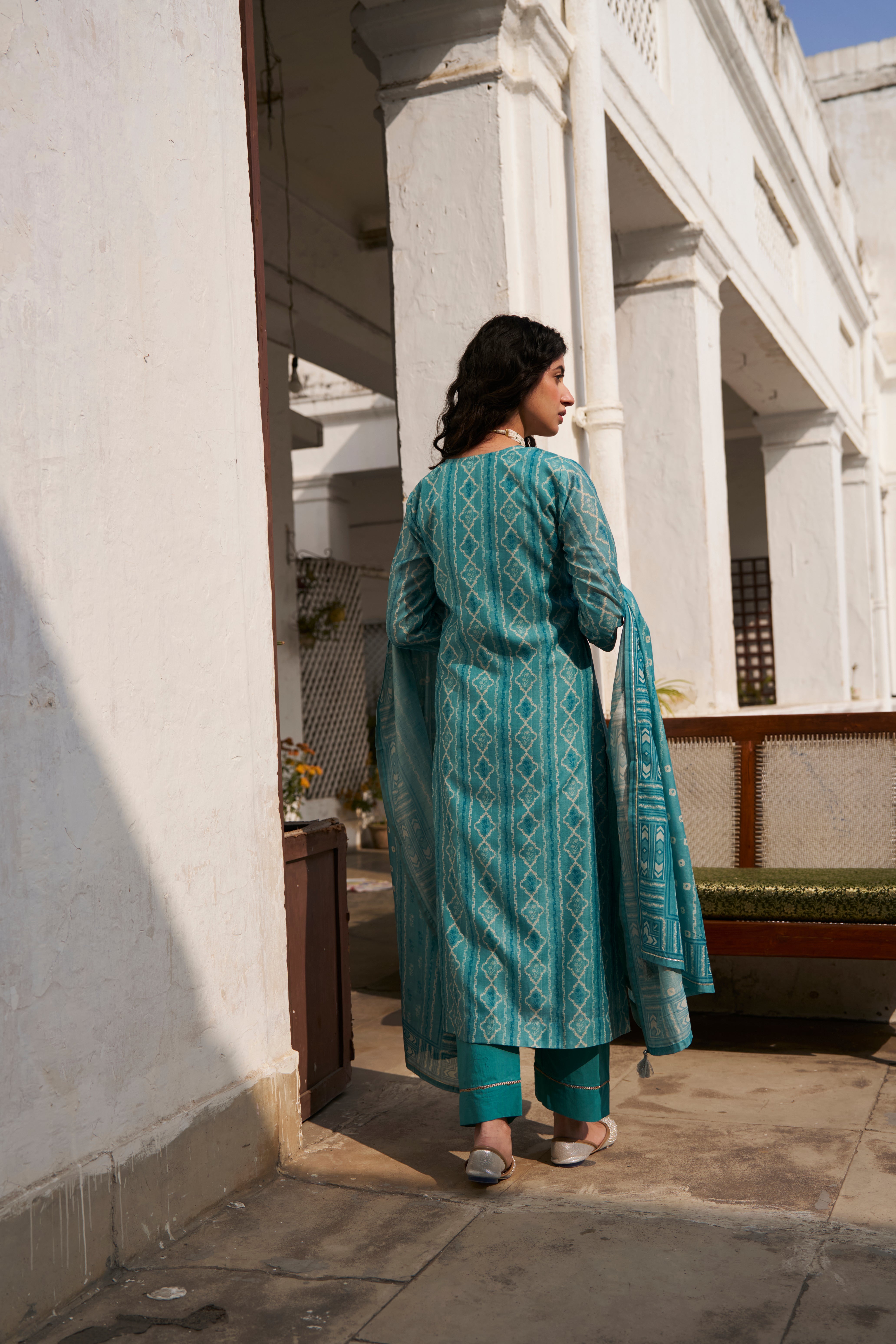 FIROZI CHANDERI KURTA SET