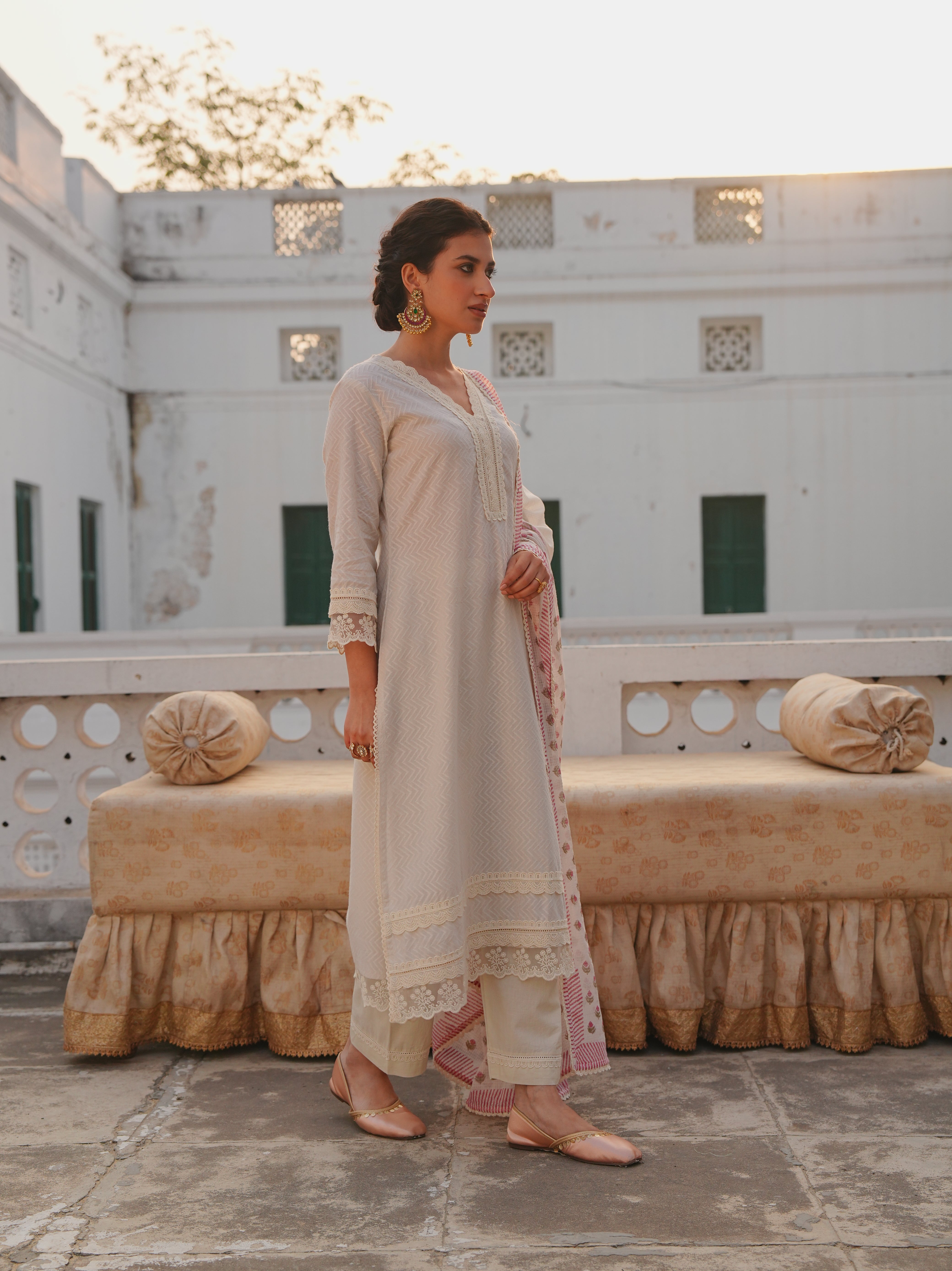 OFF WHITE KURTA SET