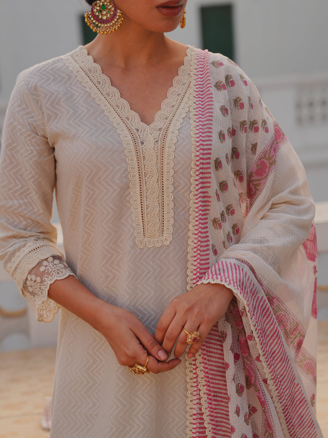 OFF WHITE KURTA SET
